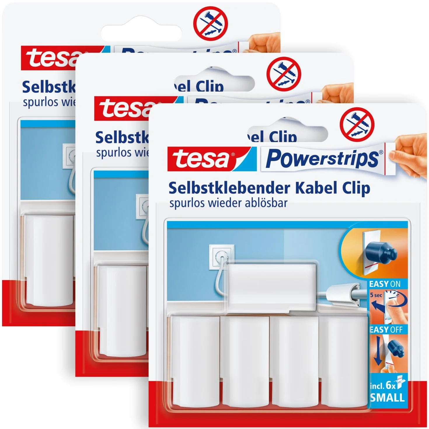 Tesa Powerstrips Opaski Kablowe Biały 3 x 5 sztuk