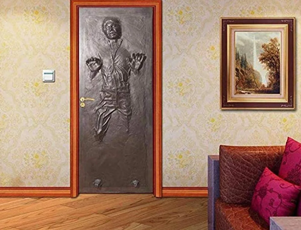 Samoprzylepne fototapety 3D na drzwi, odklej i przyklej, naklejki dekoracyjne, han solo, karbonit, DIY, niestandardowa tapeta 30,3 x 78,7