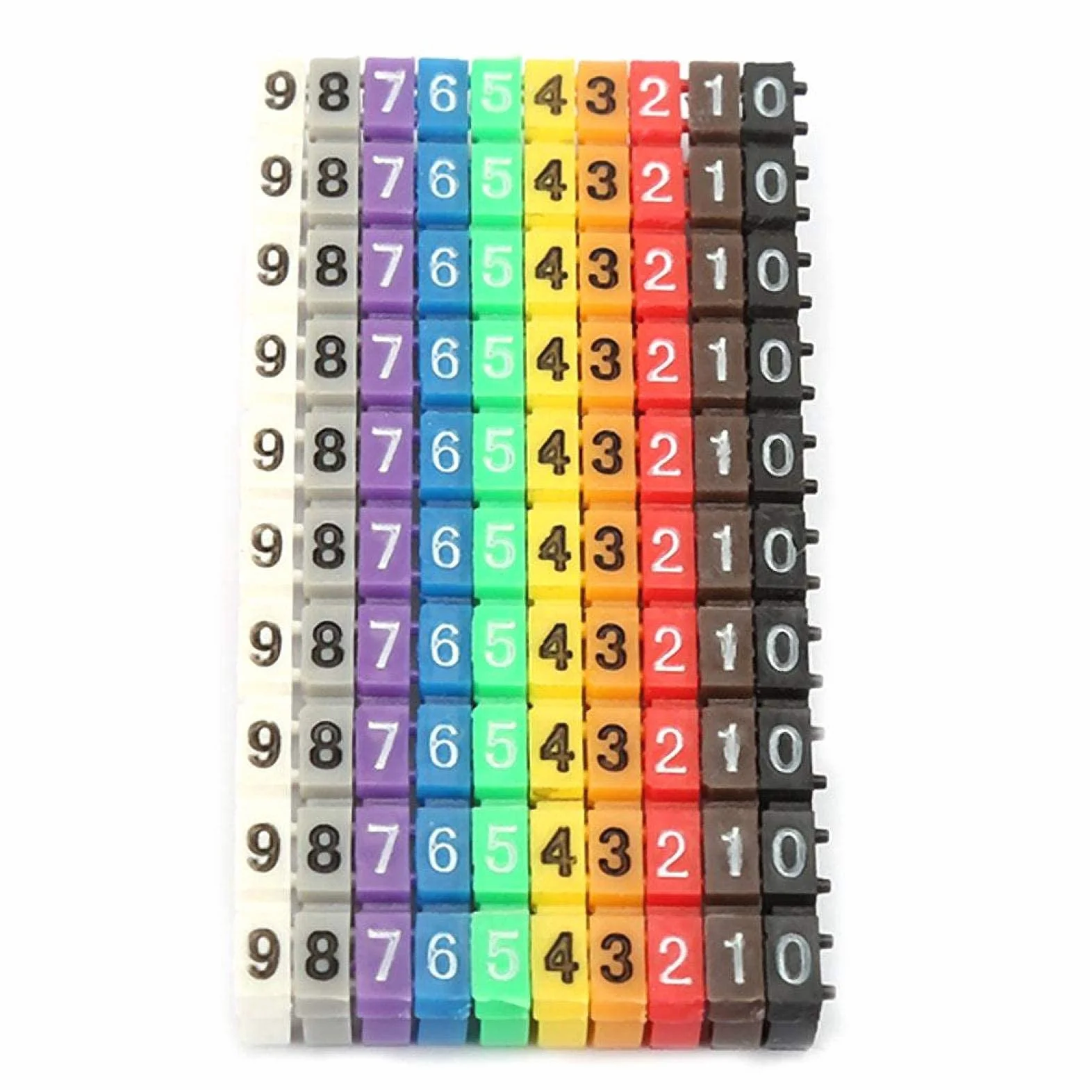 Plastikowy znacznik kablowy Clip-On Design Cable Marker Tube Kolorowy 100Pcs 2.5mm²