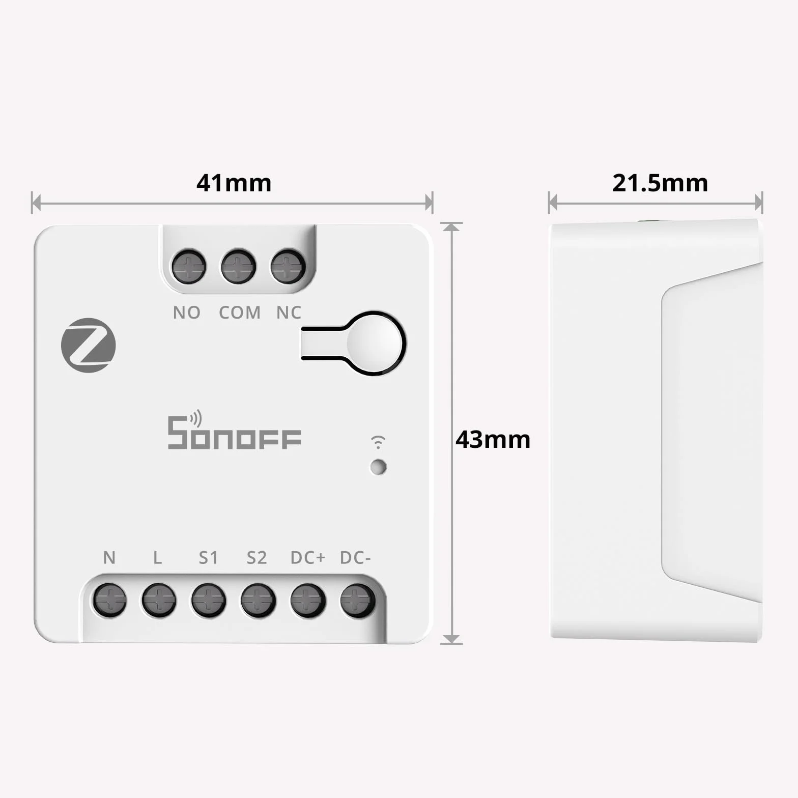 SONOFF MINI-ZBD Przekaźnik Zigbee 3.0, Suchy Styk, Wejście AC/DC, Kompatybilny z Hubami Zigbee, Alexa i Google Home, do Bramy Garażowej, Kotłów, Silników DC i Elektrozaworów