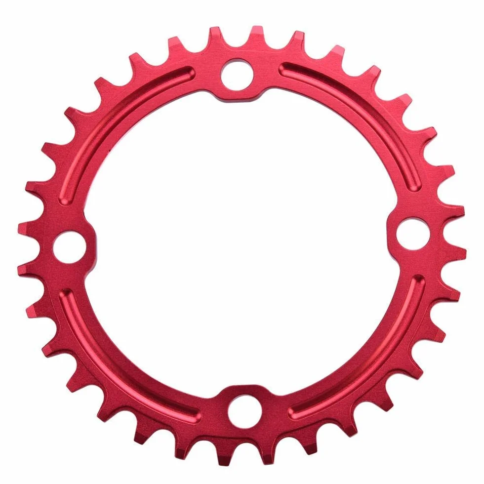 Alomejor Pierścień do łańcucha rowerowego 32/34/36/38T BCD 104 rower górski stal pojedyncza korba łańcuch pierścień części naprawcze do jazdy na świeżym powietrzu (36-czerwony)