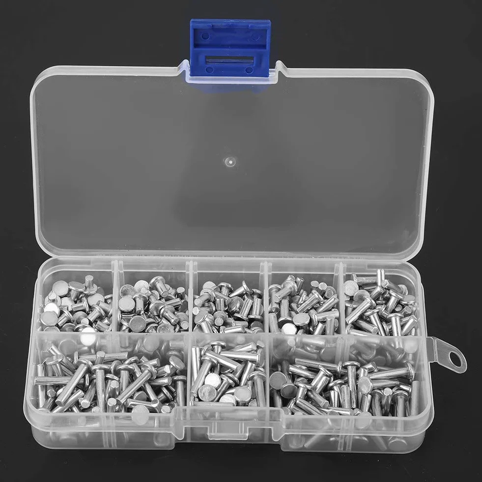 Nity Pełne Aluminium M3 3mm 400 Sztuk z Łbem Płaskim 4mm 16mm Długość