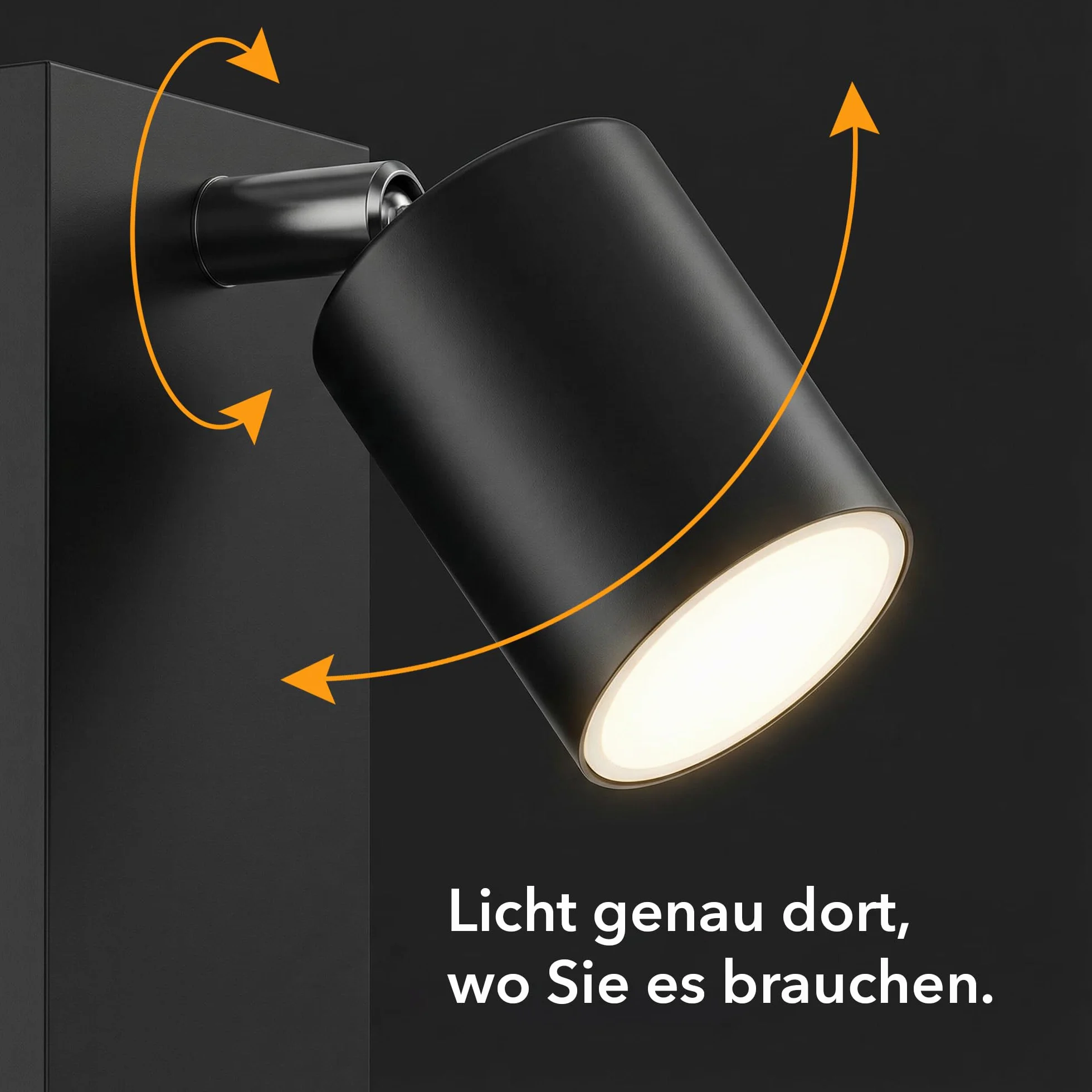 ledscom.de 2 sztuki Lampa ścienna WAIKA, 1-światło, czarna, USB-C, USB-A, z lampą LED GU10 450lm, ciepła biel