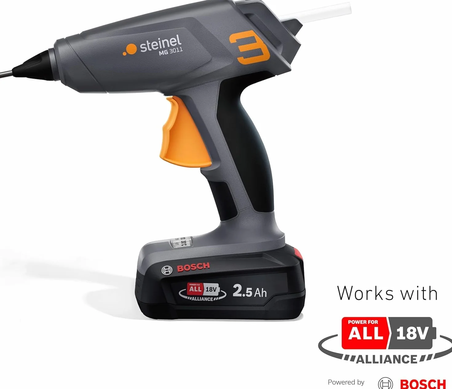 Steinel MobileGlue 3011 bezprzewodowy pistolet do klejenia na gorąco 11 mm 2 poziomy temperatury Bosch PFA