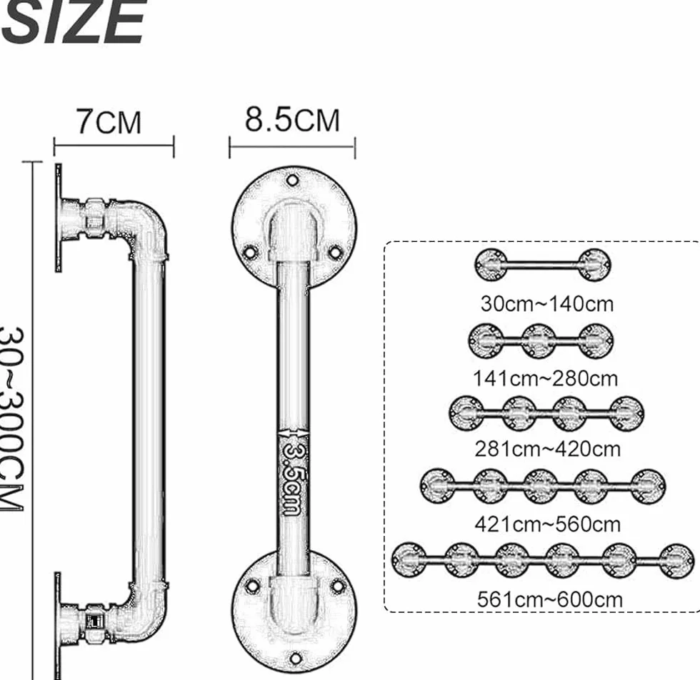 Antyczny mosiądz Poręcz schodowa 140 cm antypoślizgowa