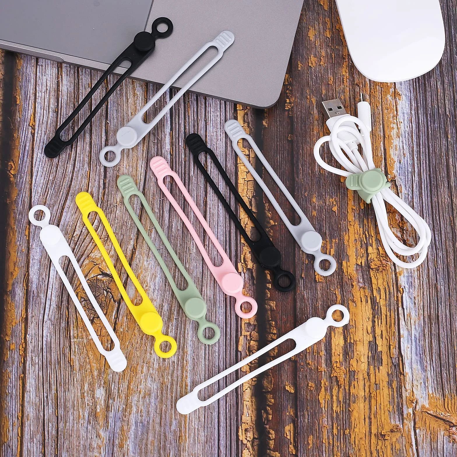 Silikonowe opaski kablowe organizer na przewody 10,7 cm