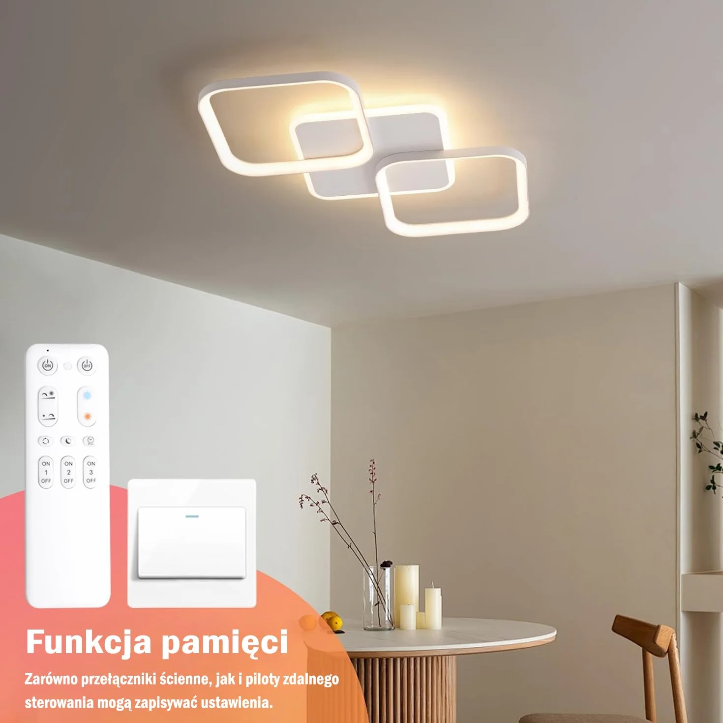 ANTENLICHT Lampa sufitowa LED 40W 4600LM ściemniana 2700-6500K z pilotem zdalnego sterowania aluminium