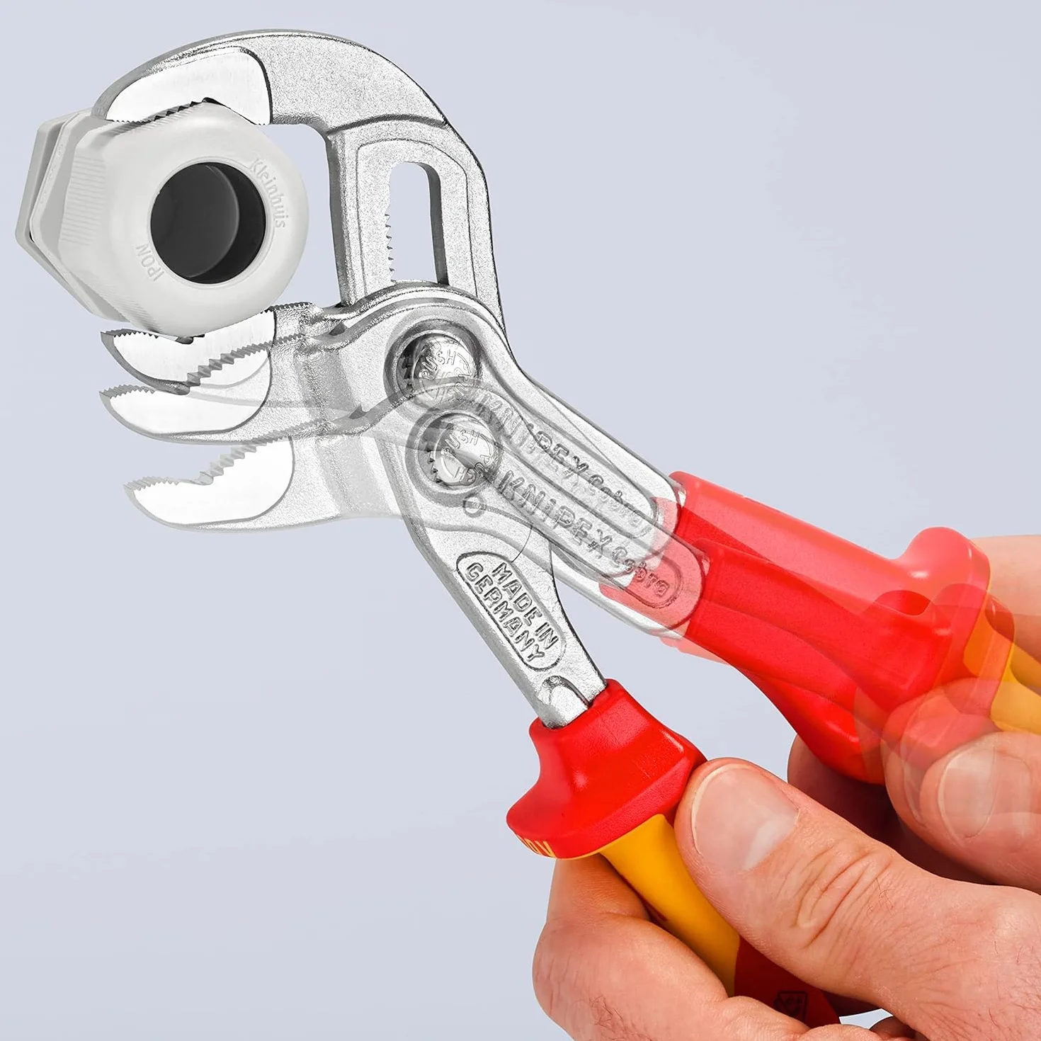 KNIPEX Cobra VDE Szczypce nastawne do rur izolowane chromowany 250 mm