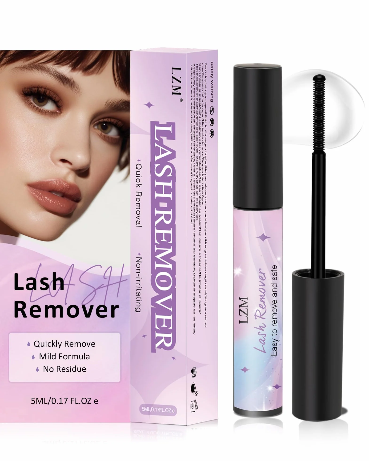 LZM Bond And Seal Lash Glue Remover 5ml/0,17 Fl.Oz Szybkie usuwanie rzęs Cluster Lashes Klej Bezpieczeństwo i delikatna formuła Środek do usuwania rzęs dla pojedynczych rzęs
