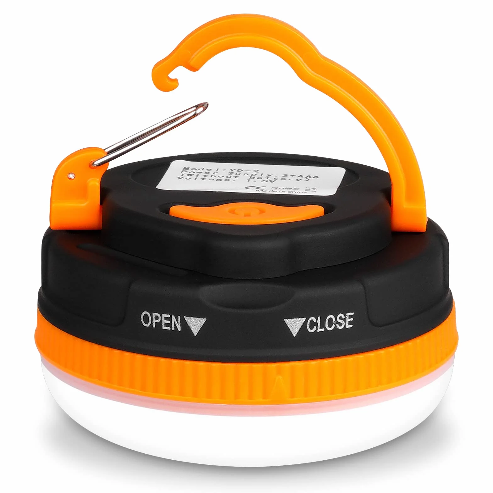 Flintronic Lampa kempingowa, 5 trybów, przenośna lampa kempingowa SOS Led, z haczykiem, wodoodporna IP43, na zewnątrz, wędrówki, wędkarstwo, przerwy w zasilaniu (1 szt., baterie nie są dołączone)