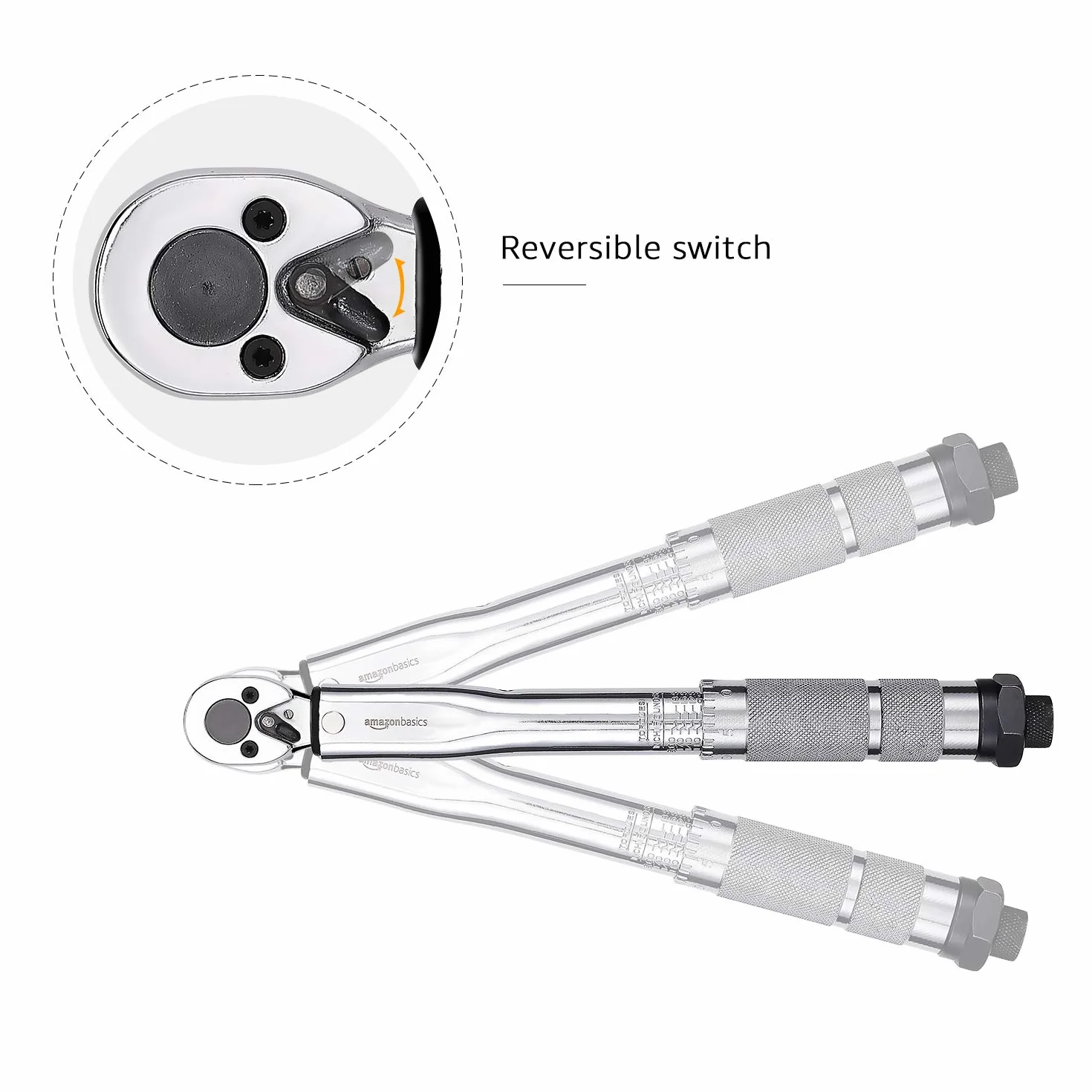 Amazon Basics Klucz dynamometryczny zatrzaskowy z napędem 1/4", 3,95-22,5 Nm
