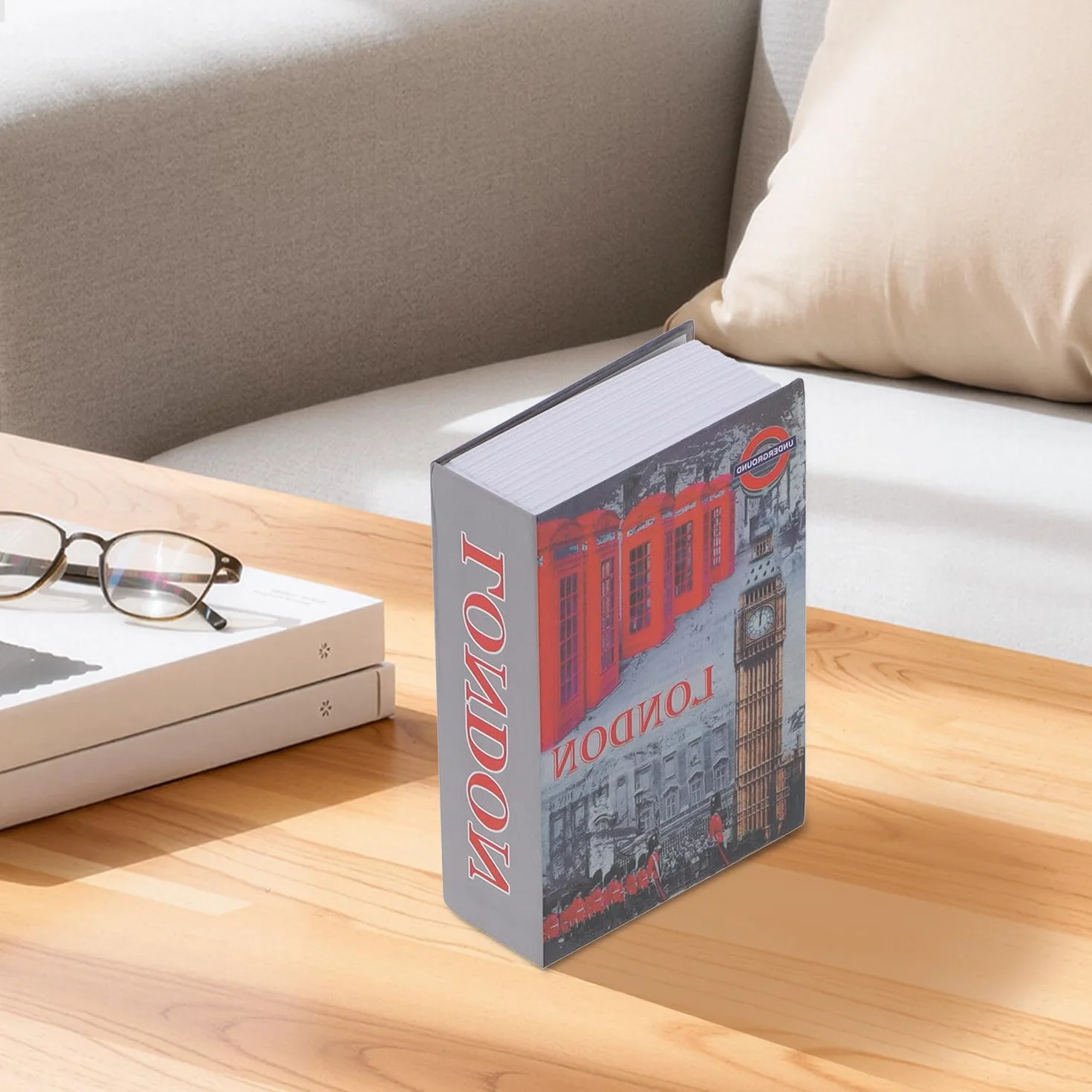 Tissting Real Pages Sejf książka z zamkiem szyfrowym, 18 x 11,7 x 5,6 cm, stalowy ukryty sejf na gotówkę i biżuterię