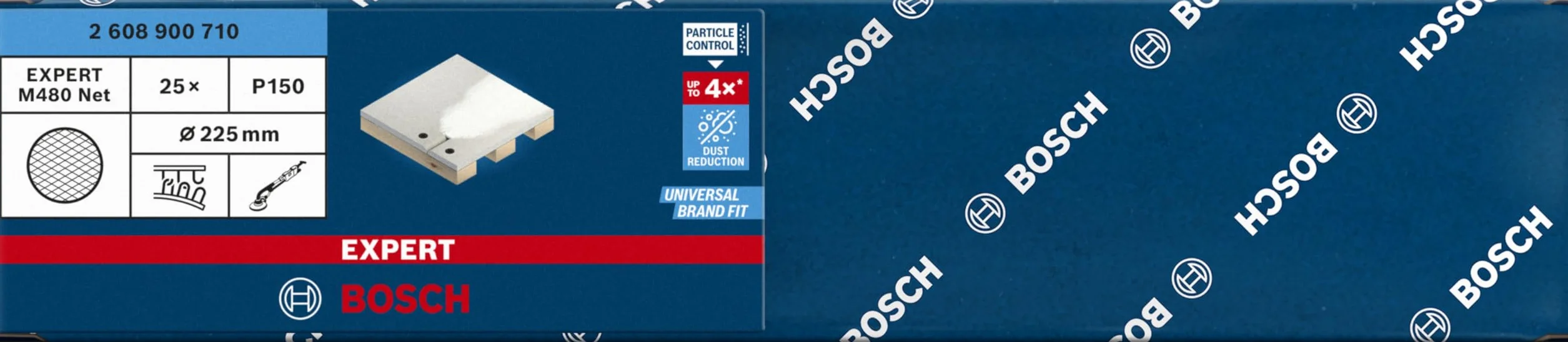 Bosch 25x Siatki ścierne EXPERT M480 Ø 225 mm Ziarnistość 150 do Płyta gipsowo-kartonowa Twarde drewno Akcesoria Szlifierka