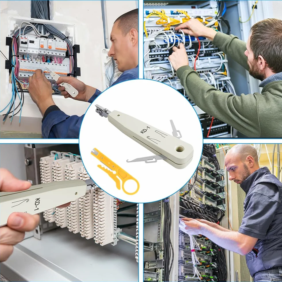 Narzędzie do dziurkania, profesjonalne narzędzie Ethernet Krone do gniazda RJ45 Cat5/Cat6/Ca7, narzędzia do wkładania zacisków udarowych ze striptizerką