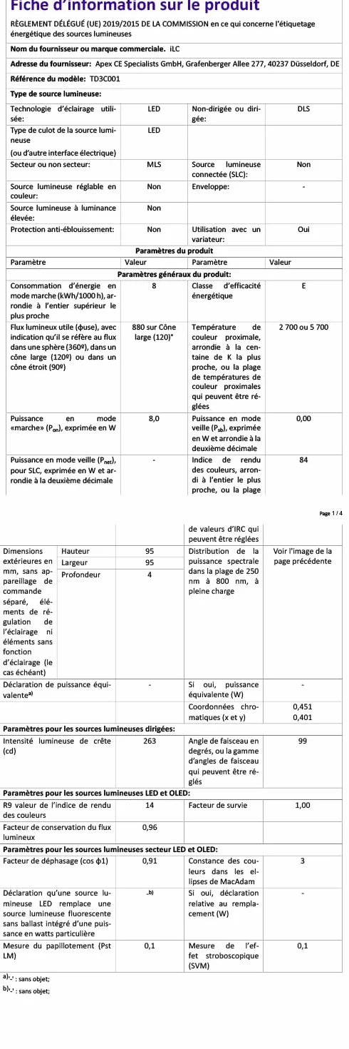 Reflektor LED do wbudowania 8W RGBW z pilotem IP44 okrągły punkt sufitowy ciepła biel 2700K ściemnialna 4 sztuki