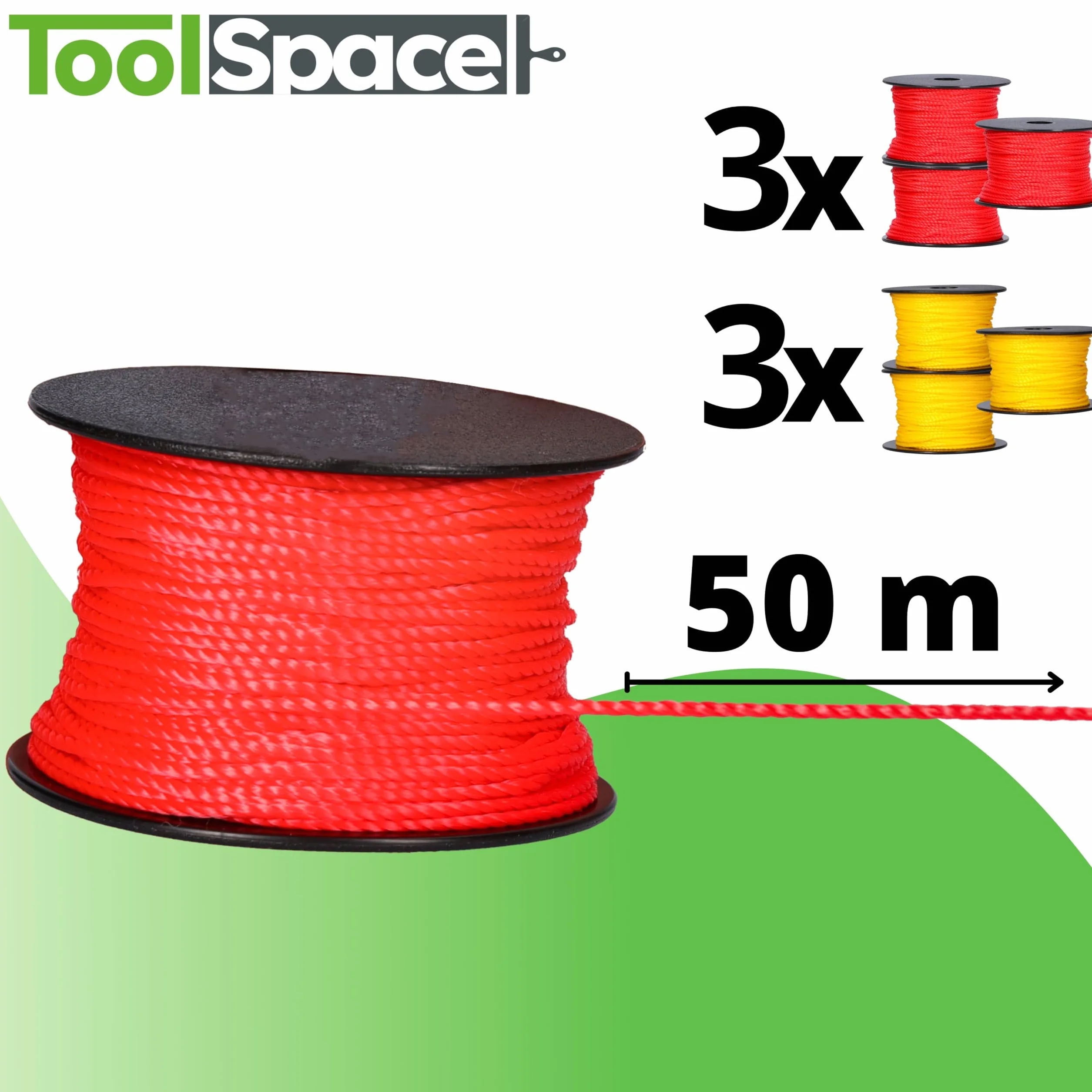 Sznur Murarski Budowlany 50m x 1.6 mm ToolSpace 6x Zestaw