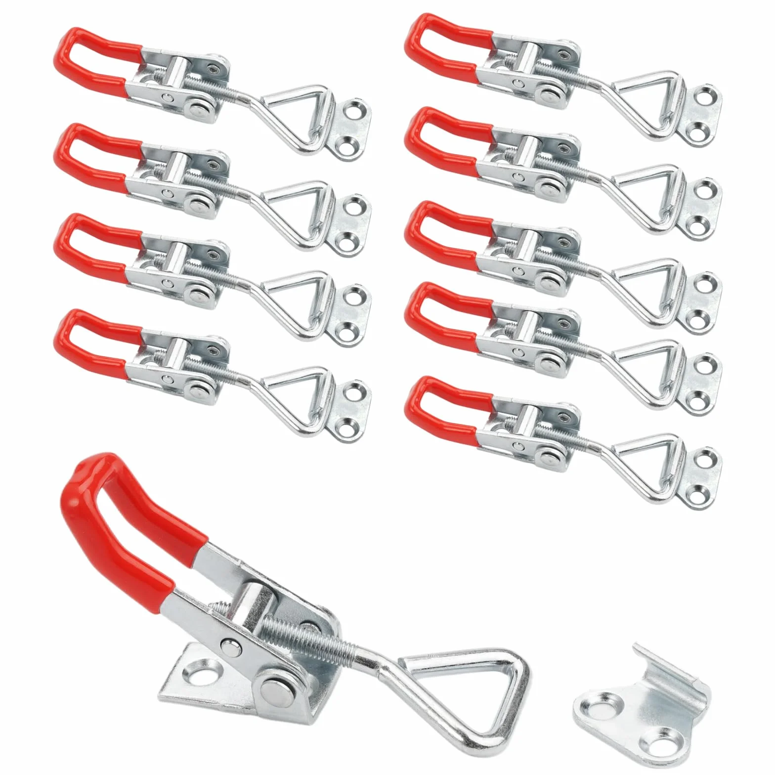 10 sztuk regulowanych zacisków, zamknięcie dźwigniowe, zapięcie zaciskowe, stal nierdzewna, metalowe zamknięcie dźwigniowe, zamknięcie do skrzyń, szafek, drzwi, okien, skrzynek