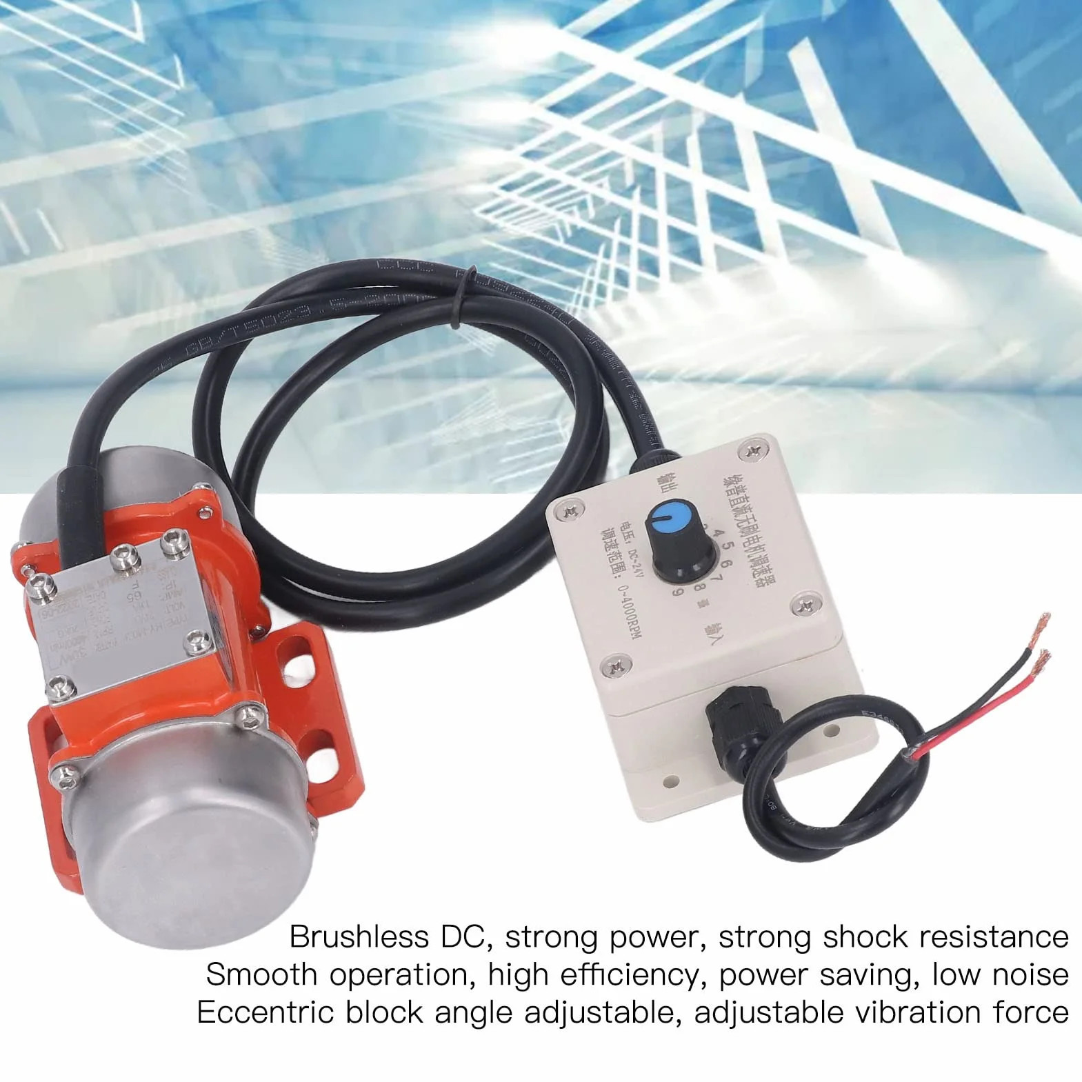 Silnik Wibracyjny DC 12V Bezszczotkowy 30W 4000 Obr./min Wibrator do Betonu