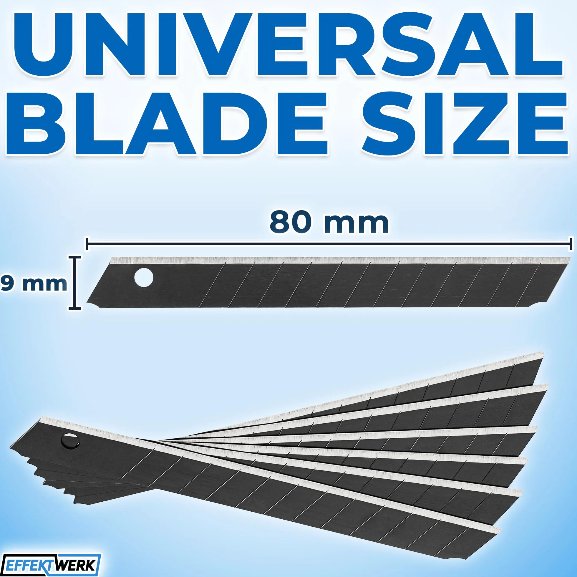 Box Cutter Blade Set 60 Pack 9mm Utility Knife Replacement Blades Heavy Duty Carbon Steel Snap Off Blades