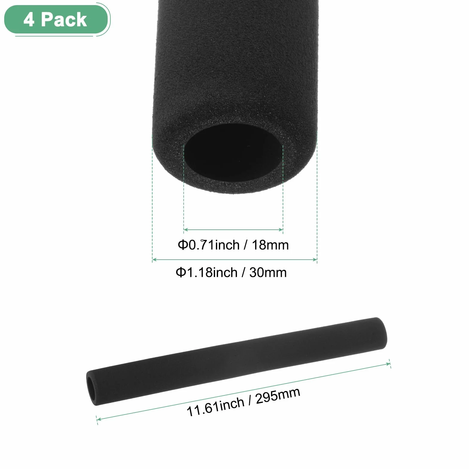 M METERXITY 4-pak rur izolacyjnych piankowych, średnica 18 mm 30 mm, długość 295 mm, do stojaka na gitarę