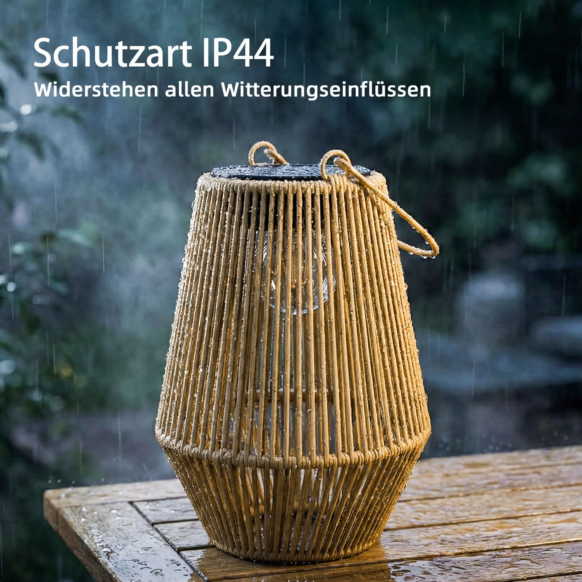 Outsunny Solarna lampa stojąca zestaw 2 szt. rattanowa IP44 wodoszczelna do ogrodu