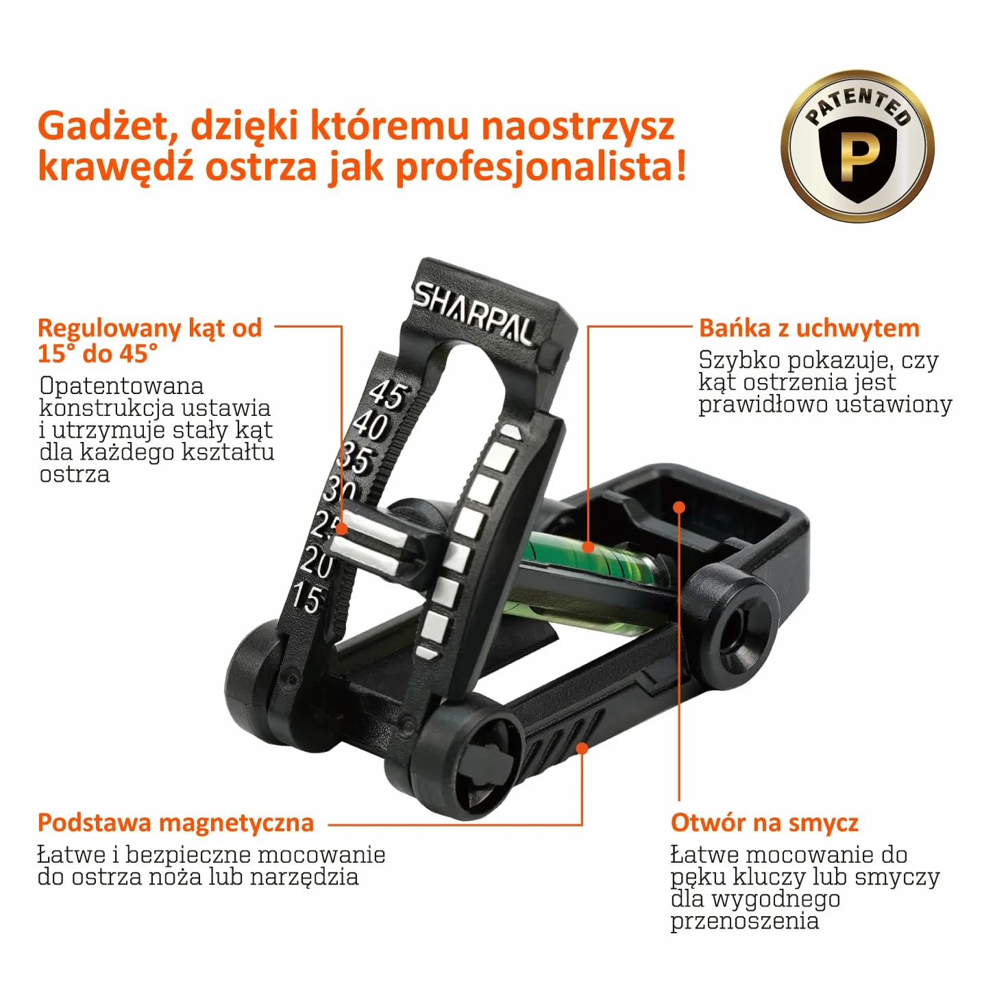SHARPAL 194H ostrzałka do noży z prowadnicą kątową, kąt 15°-45°