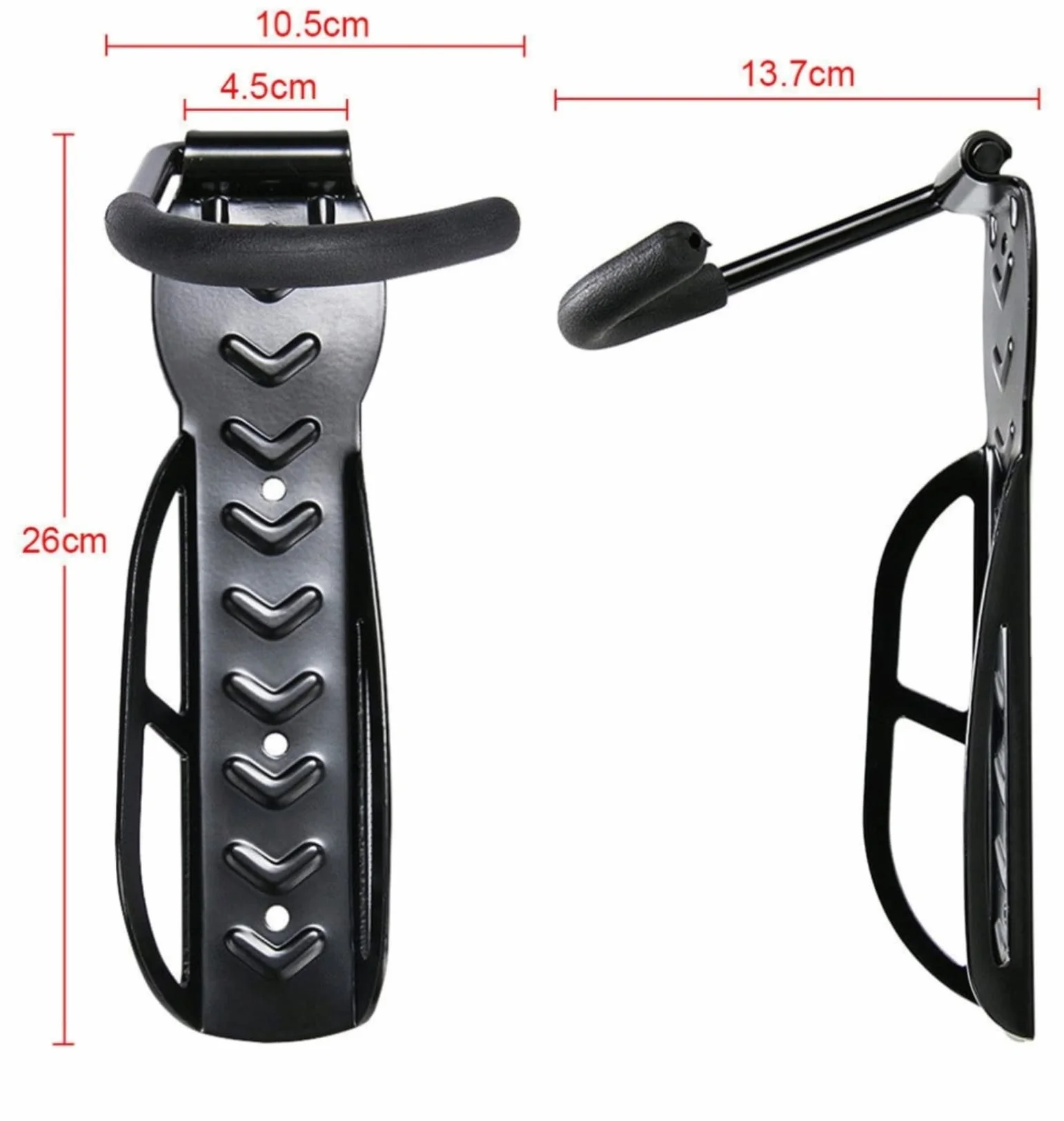 Retoo Uchwyt ścienny na rower do 30 kg, stalowy stojak, czarny