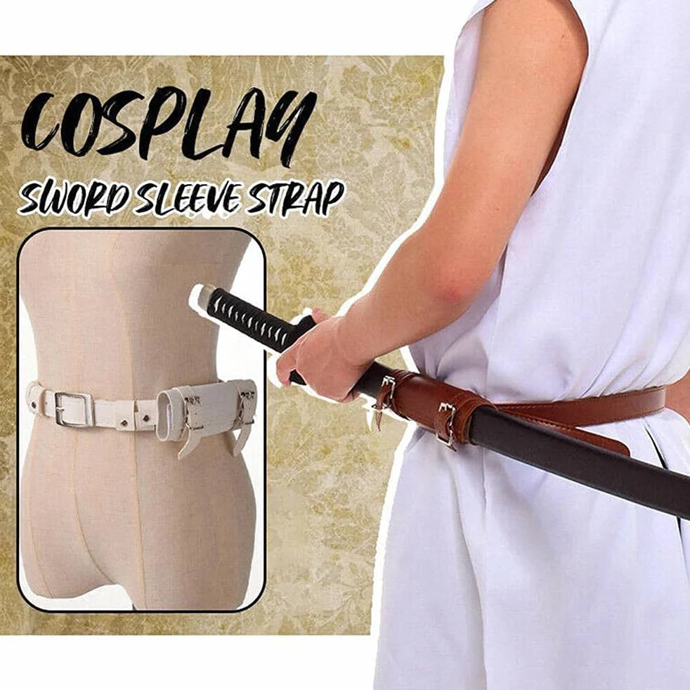 Unisex skóra PU rapier pochwa uchwyt pas talia pochwa średniowieczny miecz kabura rycerz broń bojowa rapier pierścień pasek pasek kabura kostium miecz pasek rekwizyty cosplay