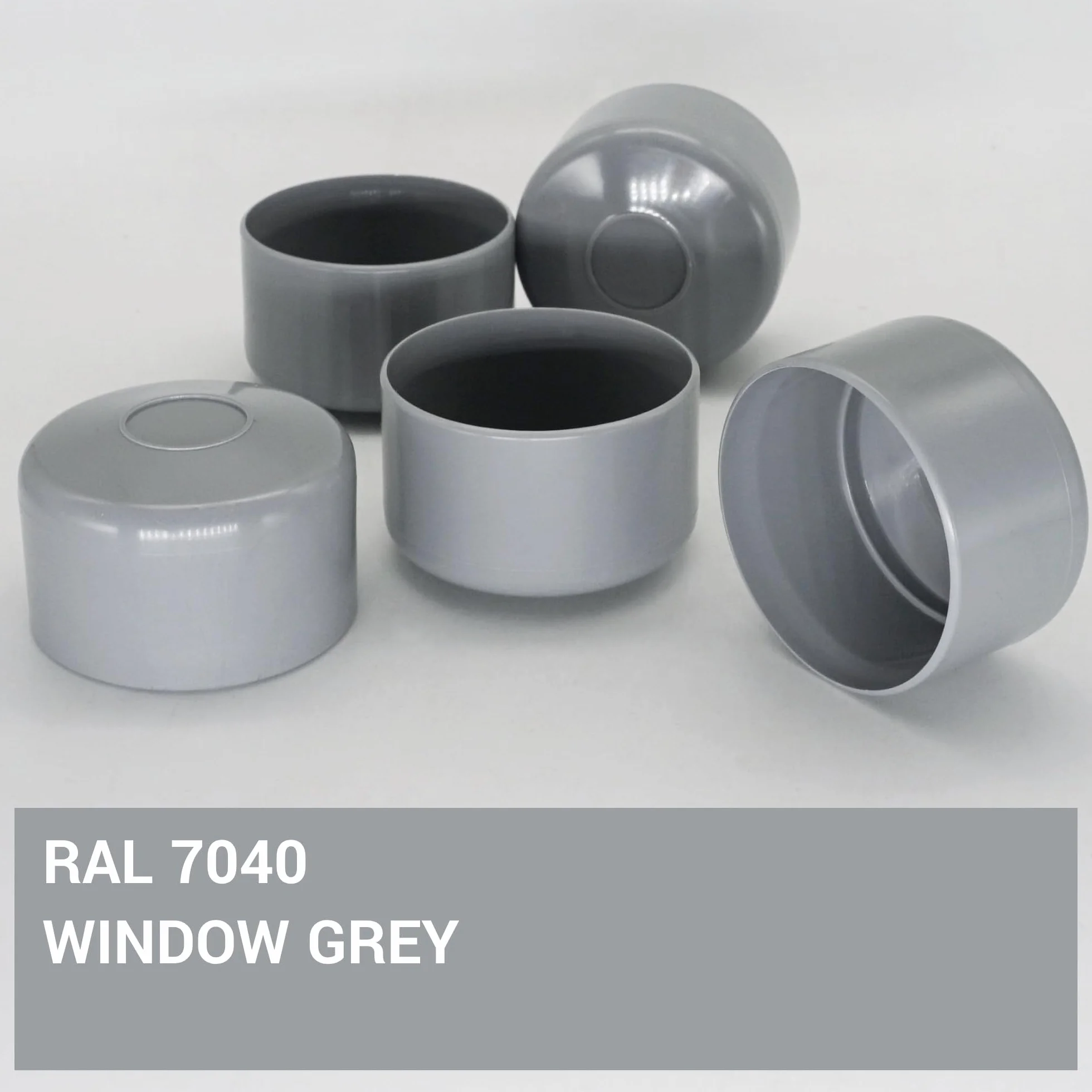 SKIR'CO Zaślepki słupków ogrodzeniowych okrągłe 51 mm szare RAL 7040 10 szt