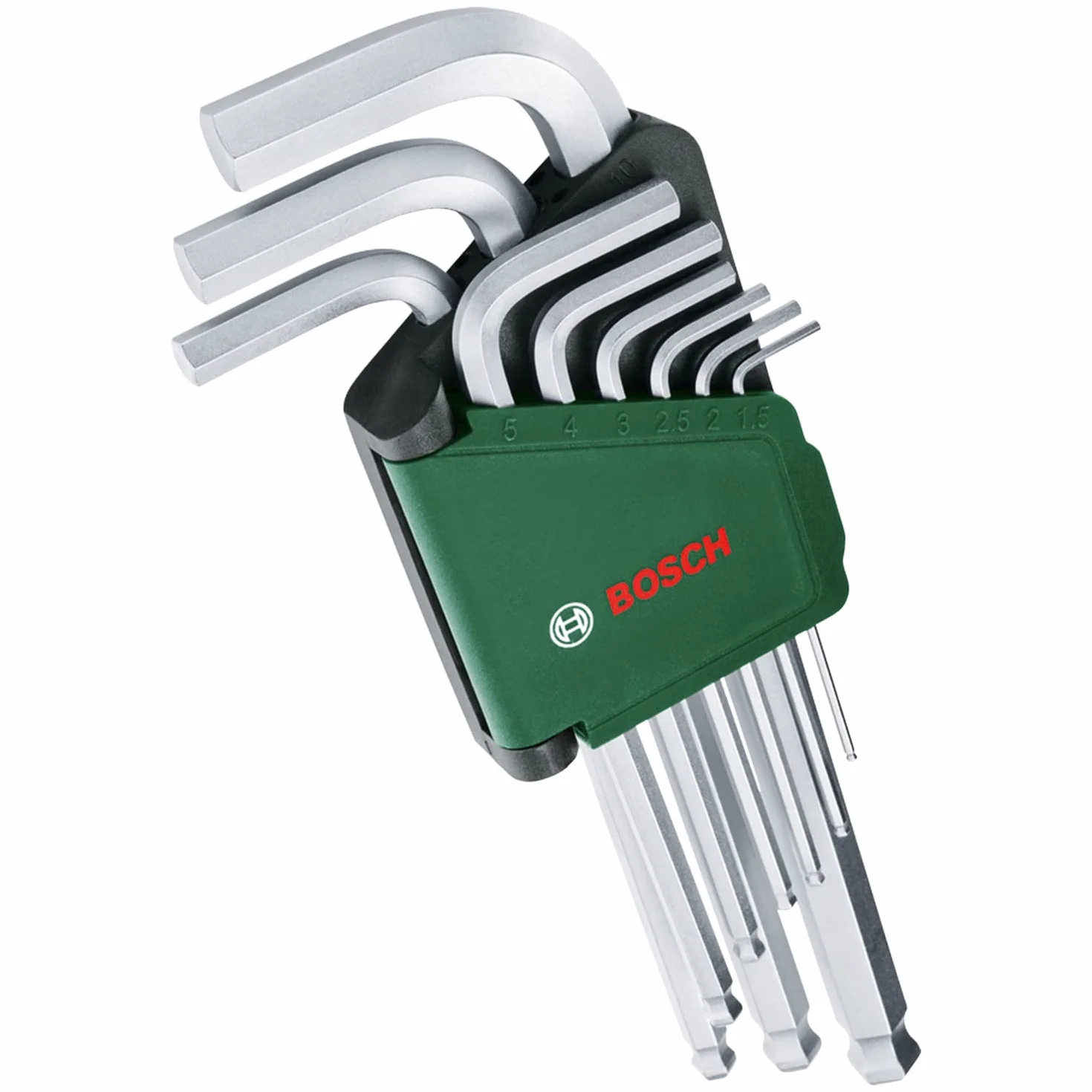 Bosch zestaw kluczy sześciokątnych 9-częściowy stal S2 1,5-10 mm długie ramię kuliste główki