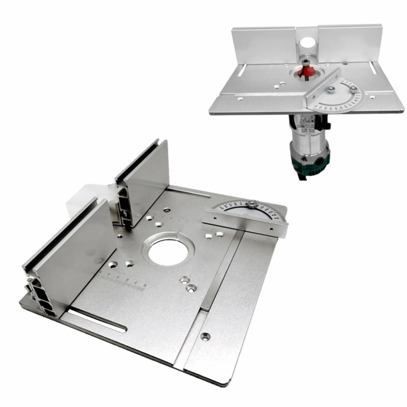 ANGGREK Aluminiowa Płyta Wstawiana do Stołu Frezarskiego Blat Warsztatowy 85x85mm 70x60mm