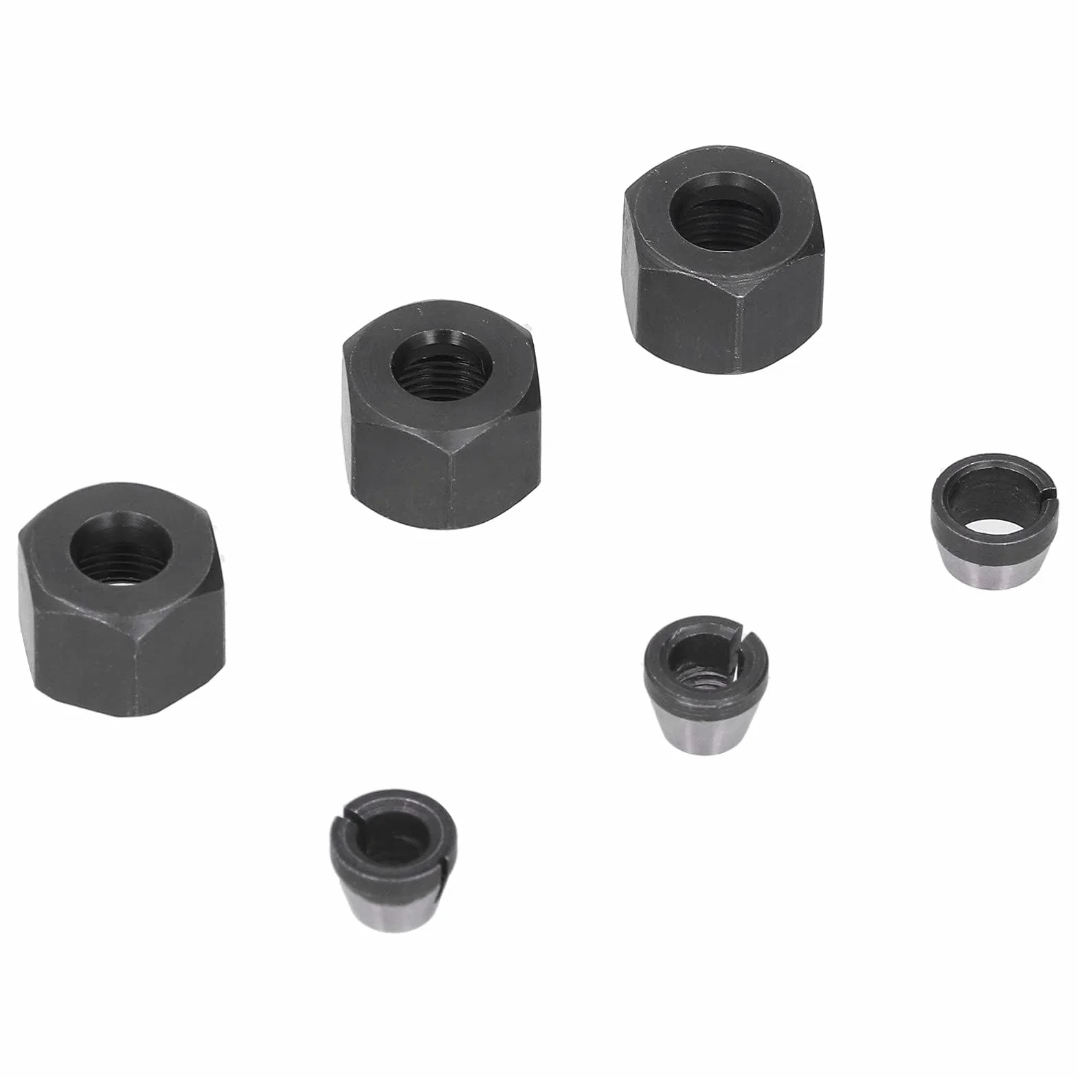 Adapter Zaciskowy Router Collet 6mm 6.35mm 8mm Zestaw z Nakrętką Uchwyty ze Stali Węglowej do Trymera Grawerka