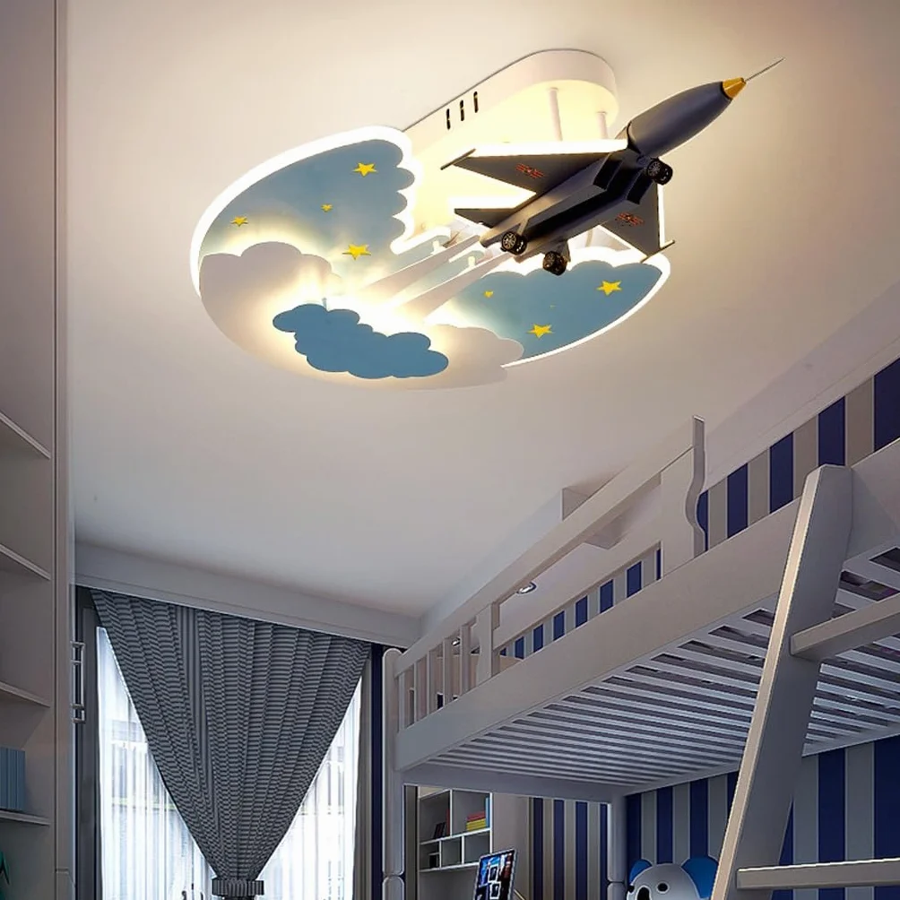 Lampa Sufitowa LED Samolot Możliwość Przyciemniania Zdalne Dzieci Pokój Dziecięcy Oświetlenie Sufitowe