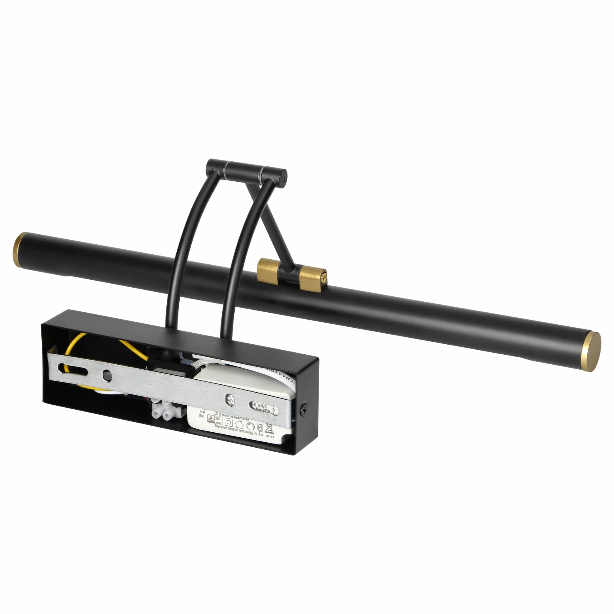 Lampa nad Lustro Kinkiet Łazienkowy IP44 Czarny 40cm 7W 770lm Neutralny Biały
