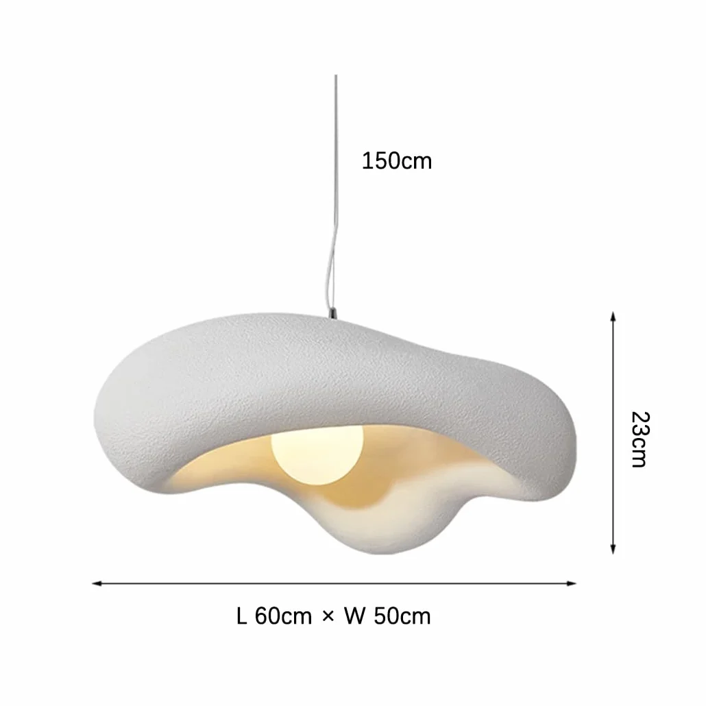 Nordycki Żyrandol Wabi-Sabi Lampa Wisząca Kwiatowa E27 Biały 60cm