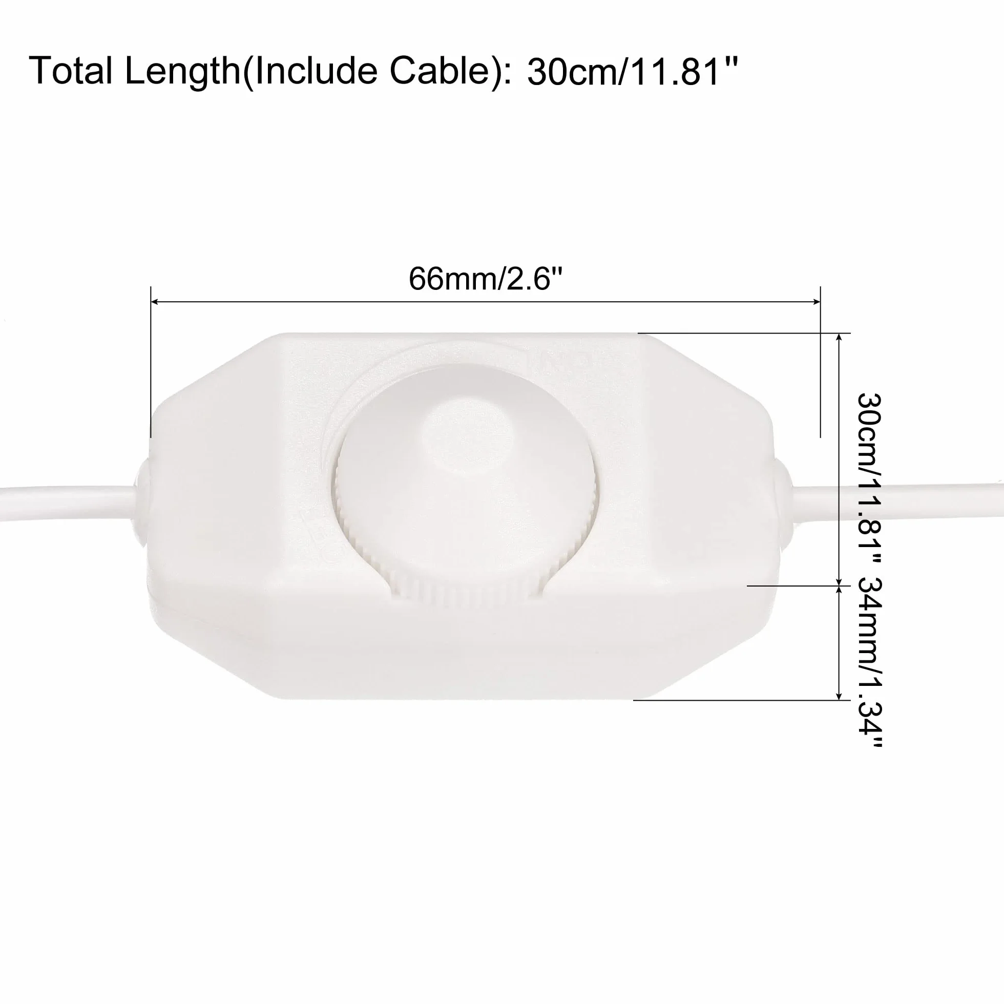 sourcing map Taśma LED ściemniacz przełącznik 5V DC gniazdo USB przedłużacz z przełącznikiem obrotowym kontroler biały