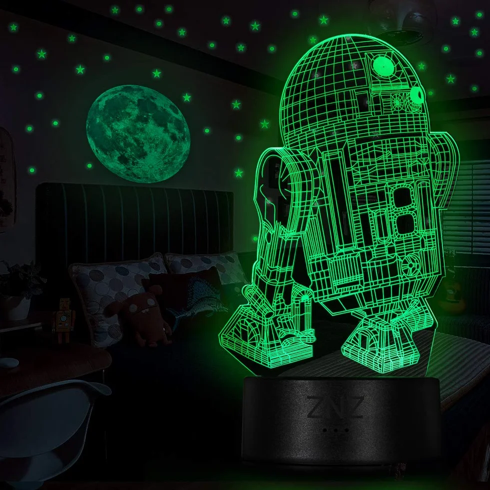 Lampa 3D LED Illusion Night Light 16 kolorów z pilotem Smart Touch Decor 5-R2D2