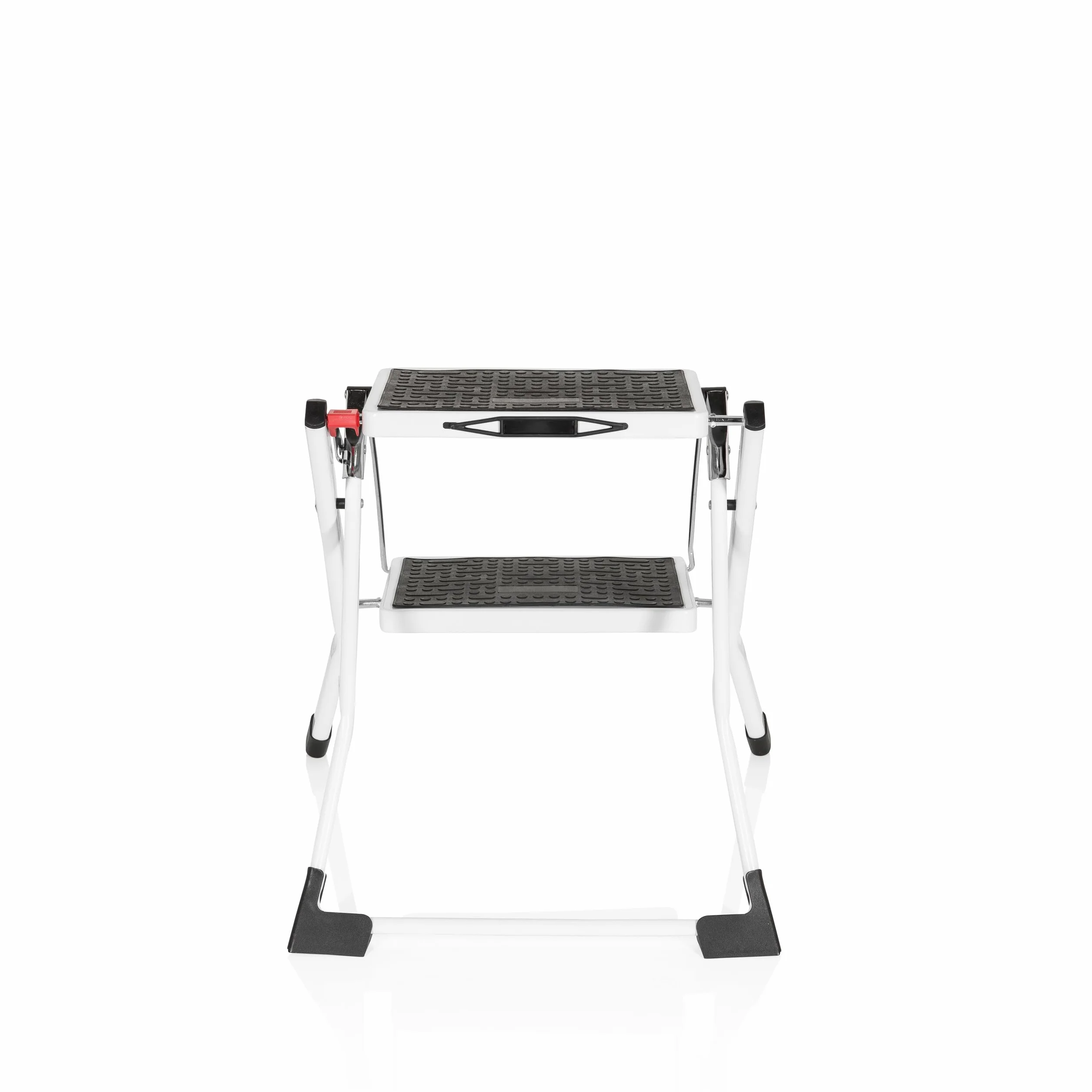 hjh OFFICE 801200 składany stopień 2-stopnie SOLID W1 obciążenie 150 kg biały srebrny