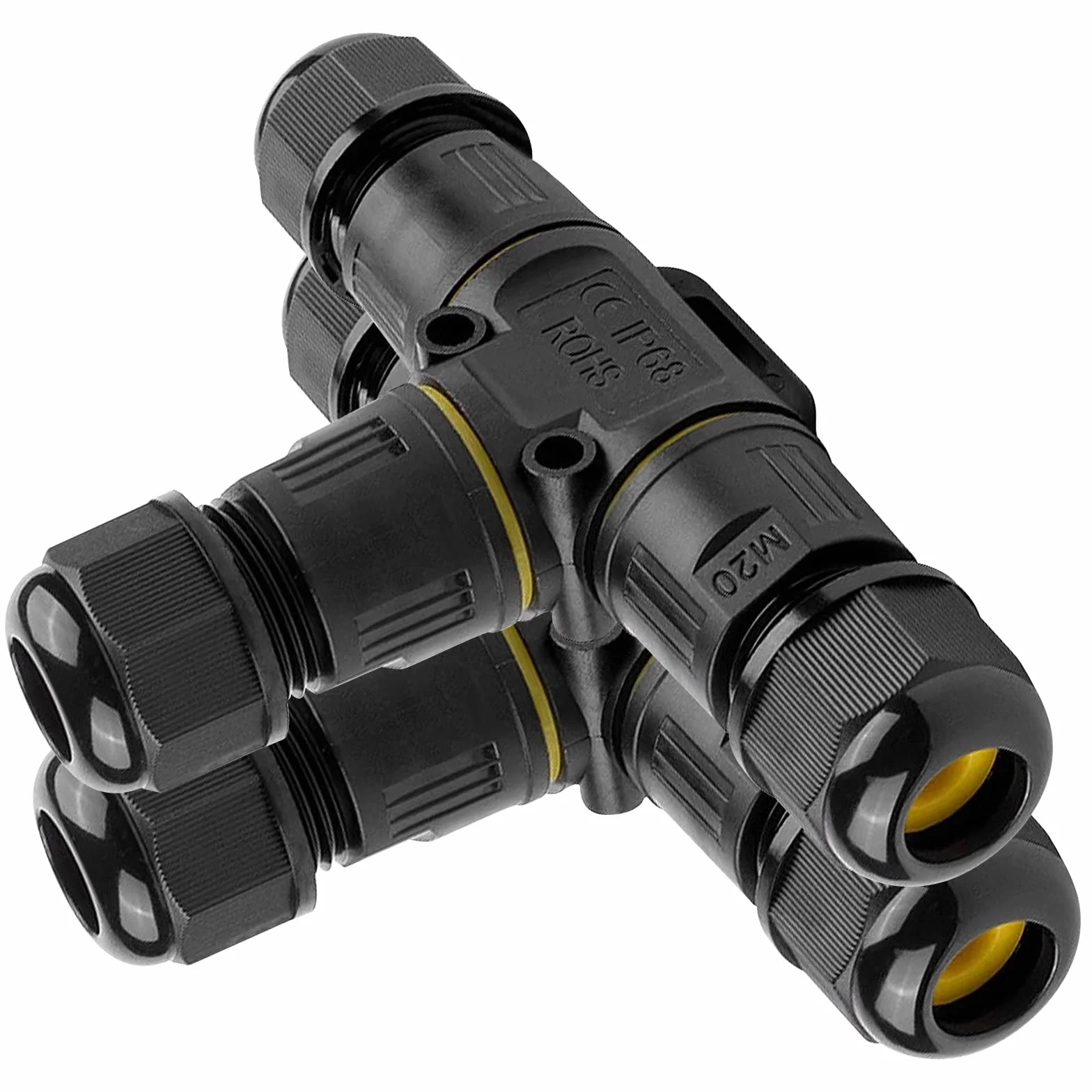 Złączka kablowa 3-biegunowa IP68 5-12 mm 2 sztuki wodoszczelna zewnętrzna