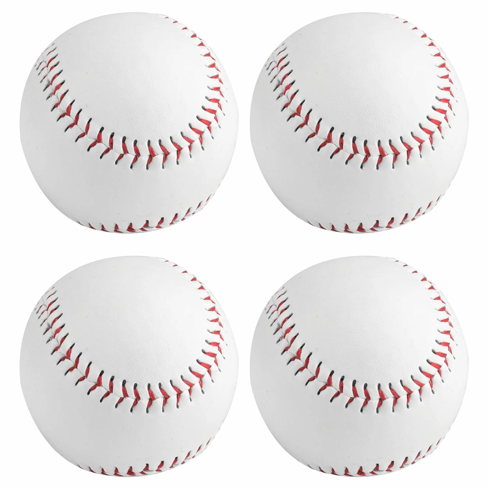 4 sztuki piłek do baseballa 22,86 cm, profesjonalne ręcznie szyte piłki do baseballa, piłki do baseballa PU, twarde miękkie miękkie kauczukowe rdzenie piłki do baseballa dla dorosłych