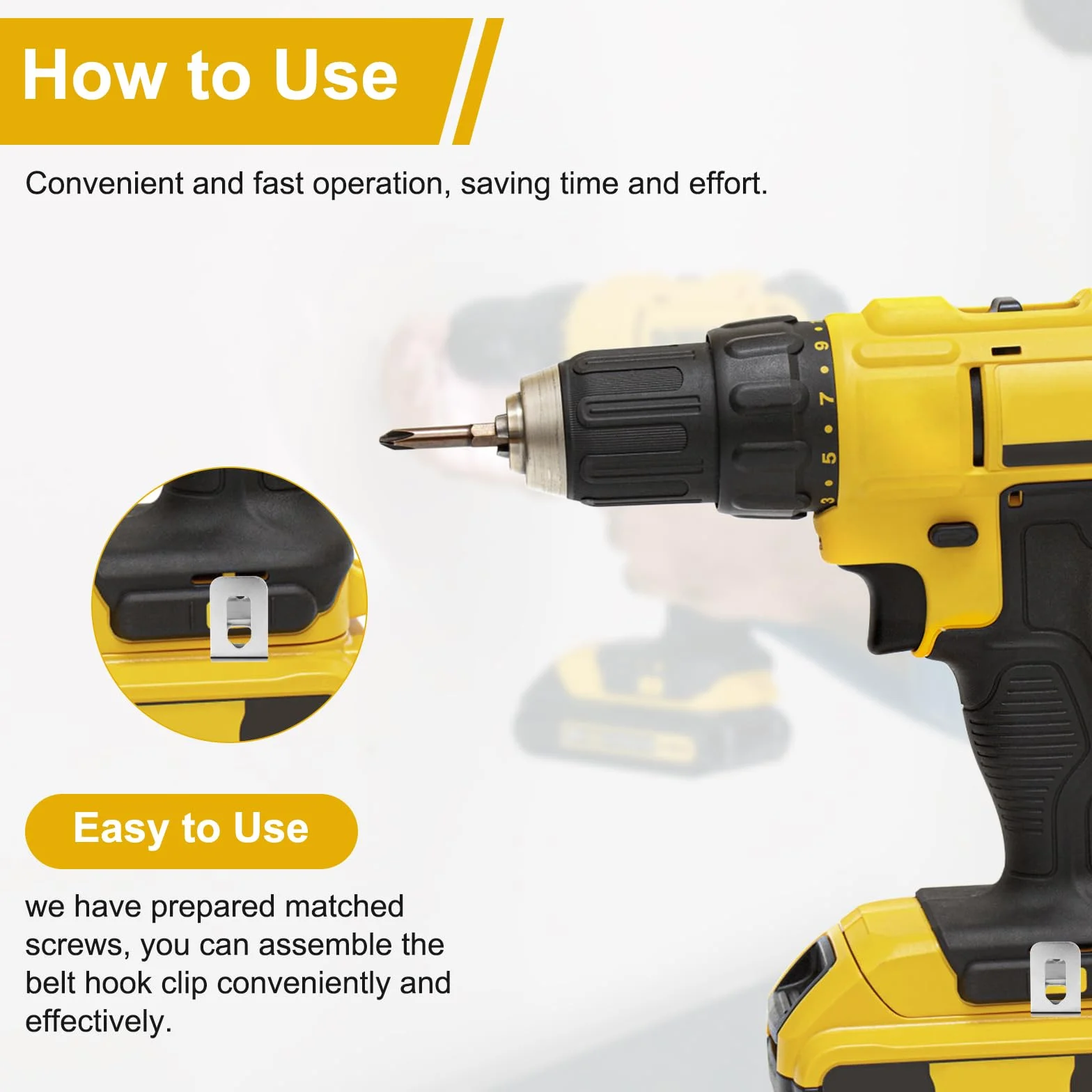 Dewalt Zaczepy do Paska Stal Nierdzewna 10 szt. Pasuje do 20V DCD985 DCD980