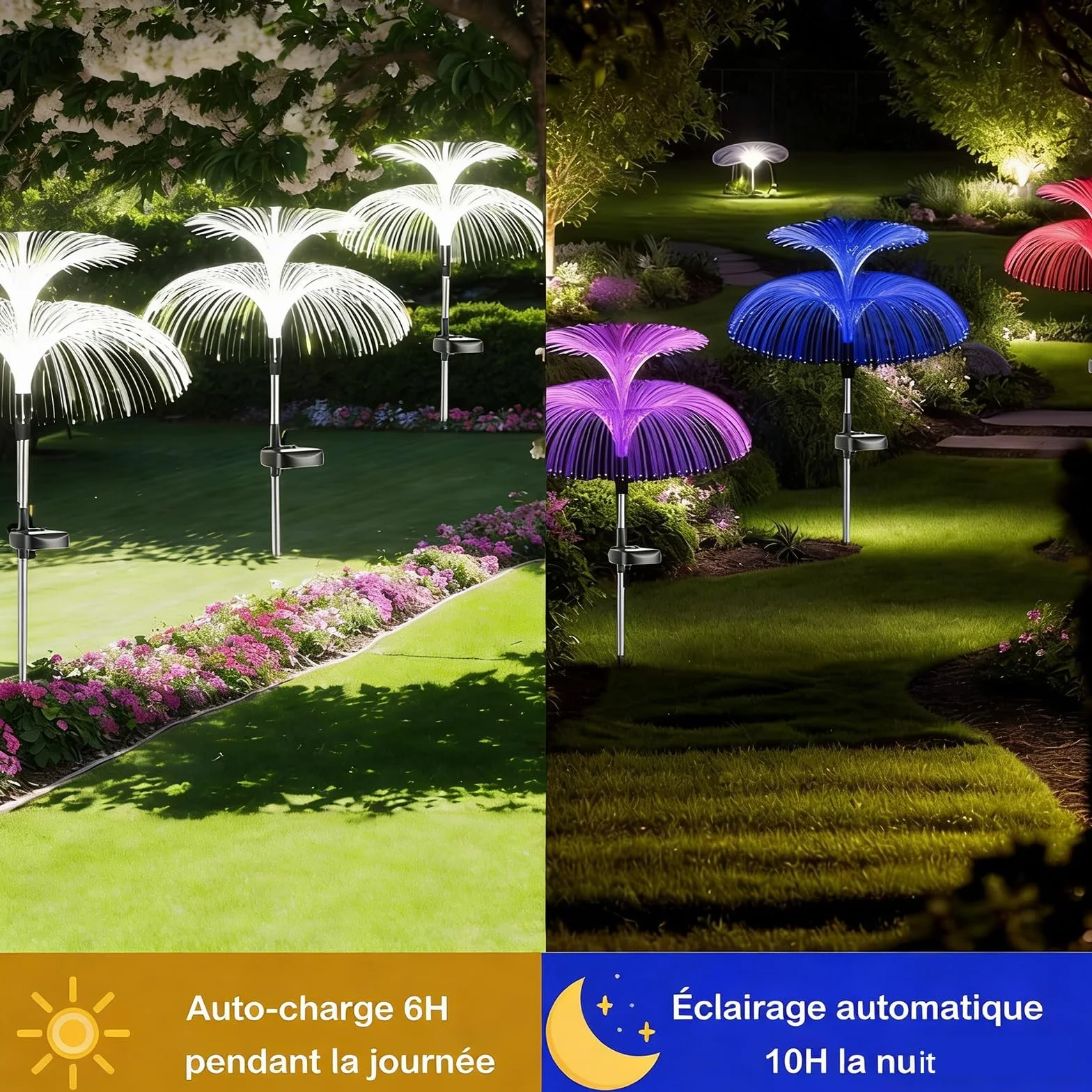 Lampy solarne ogrodowe IP65 3 sztuki LED dekoracyjne meduza