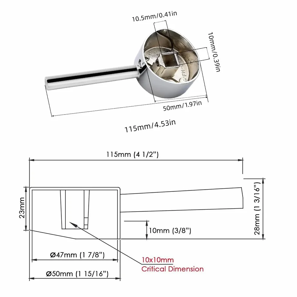 Uchwyt do kranu z wkładem 40 mm metalowy chromowany