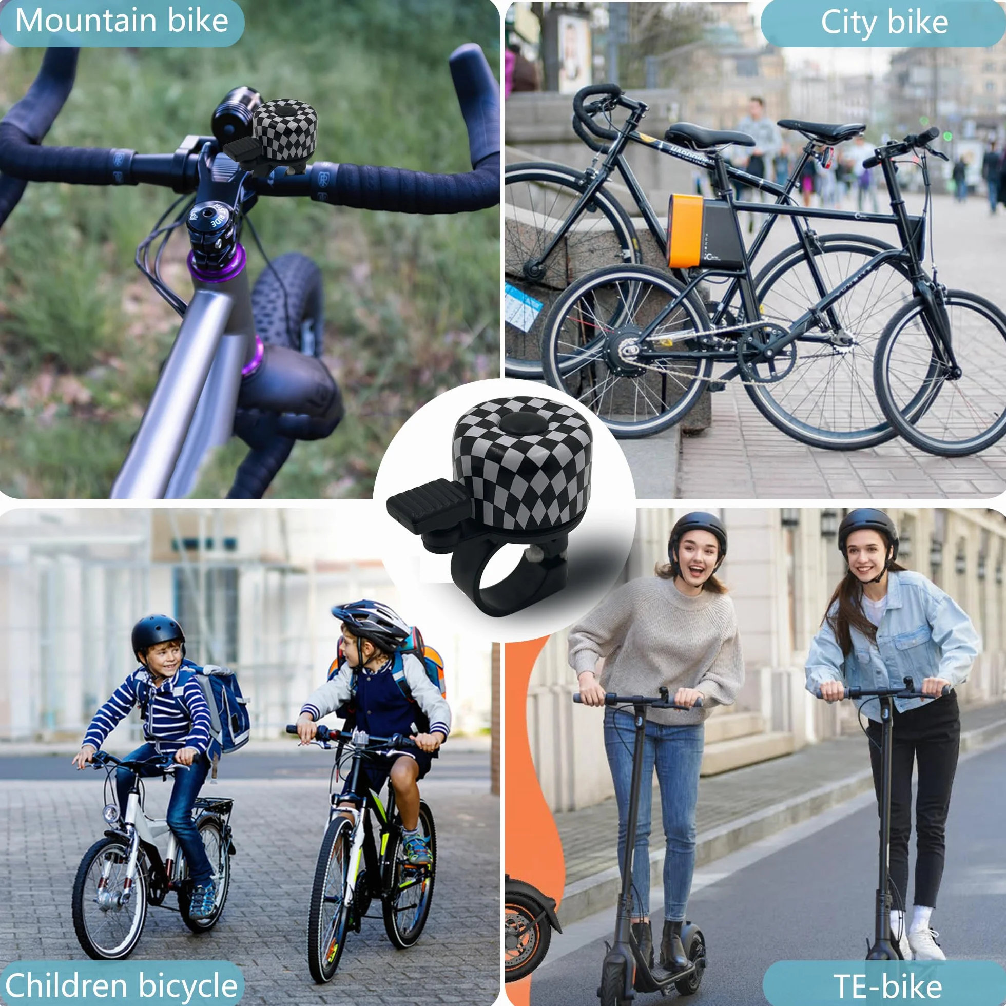 laeeyin Dzwonek rowerowy mini do roweru górskiego, wyścigowego, jazdy na rowerze, 120 dB, głośny dźwięk, dla dorosłych, dzieci, chłopców i dziewczynek