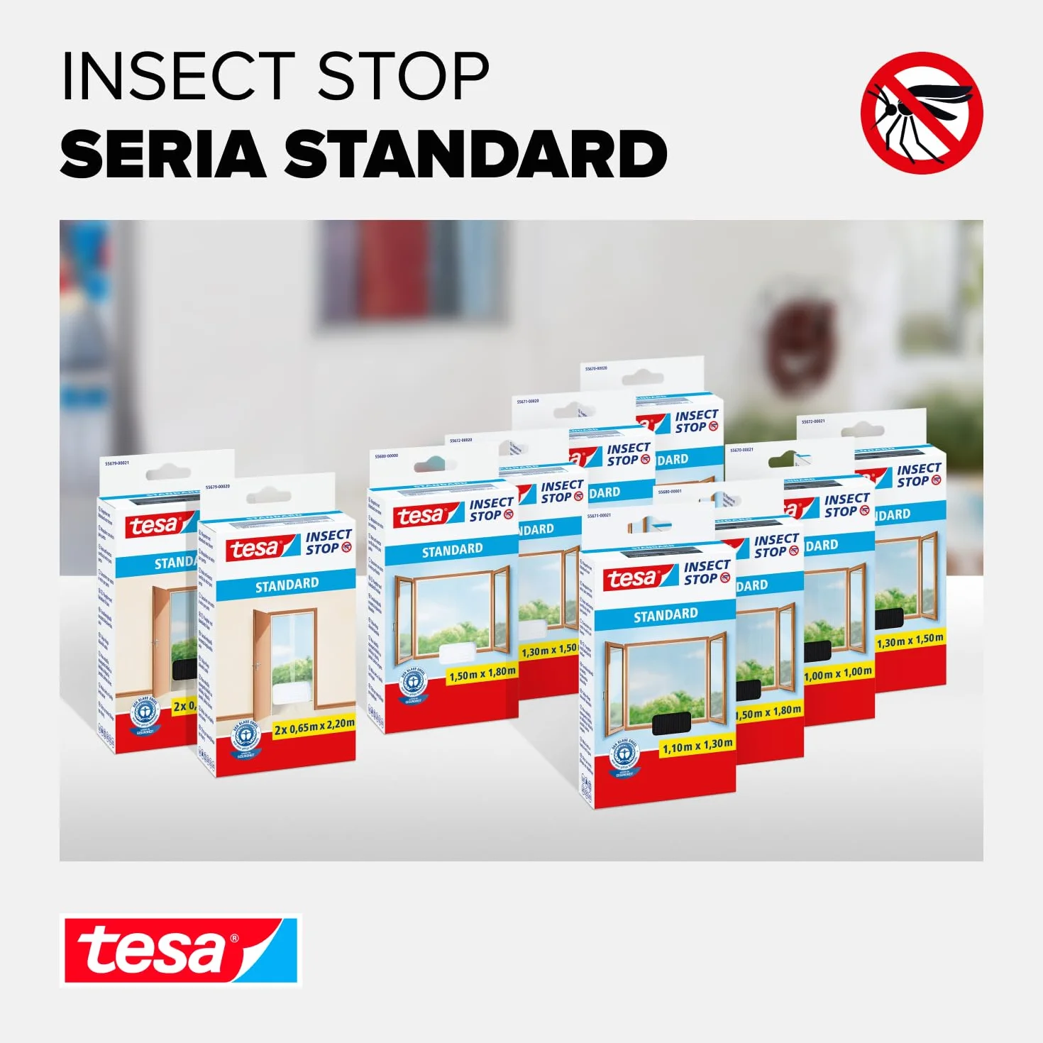Tesa INSECT STOP H&L Fly Screen Premium siatka z taśmą rzepową 120 x 250 cm antracyt