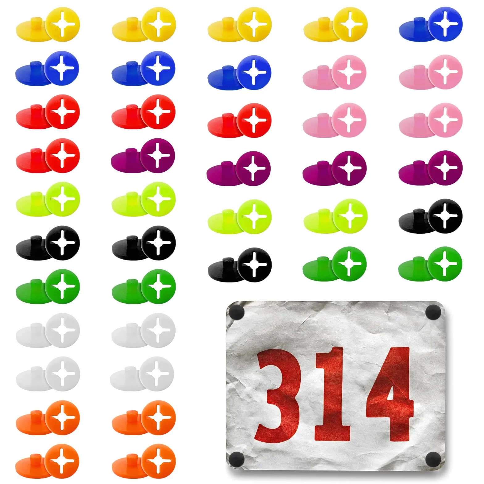 Zestaw 40 uchwytów na oparcie do biegania, klipsy do portfela wyścigowego, uchwyty na numery folderów, klipsy do mocowania oparcia do uprawiania sportu, maratonu i półmaratonu