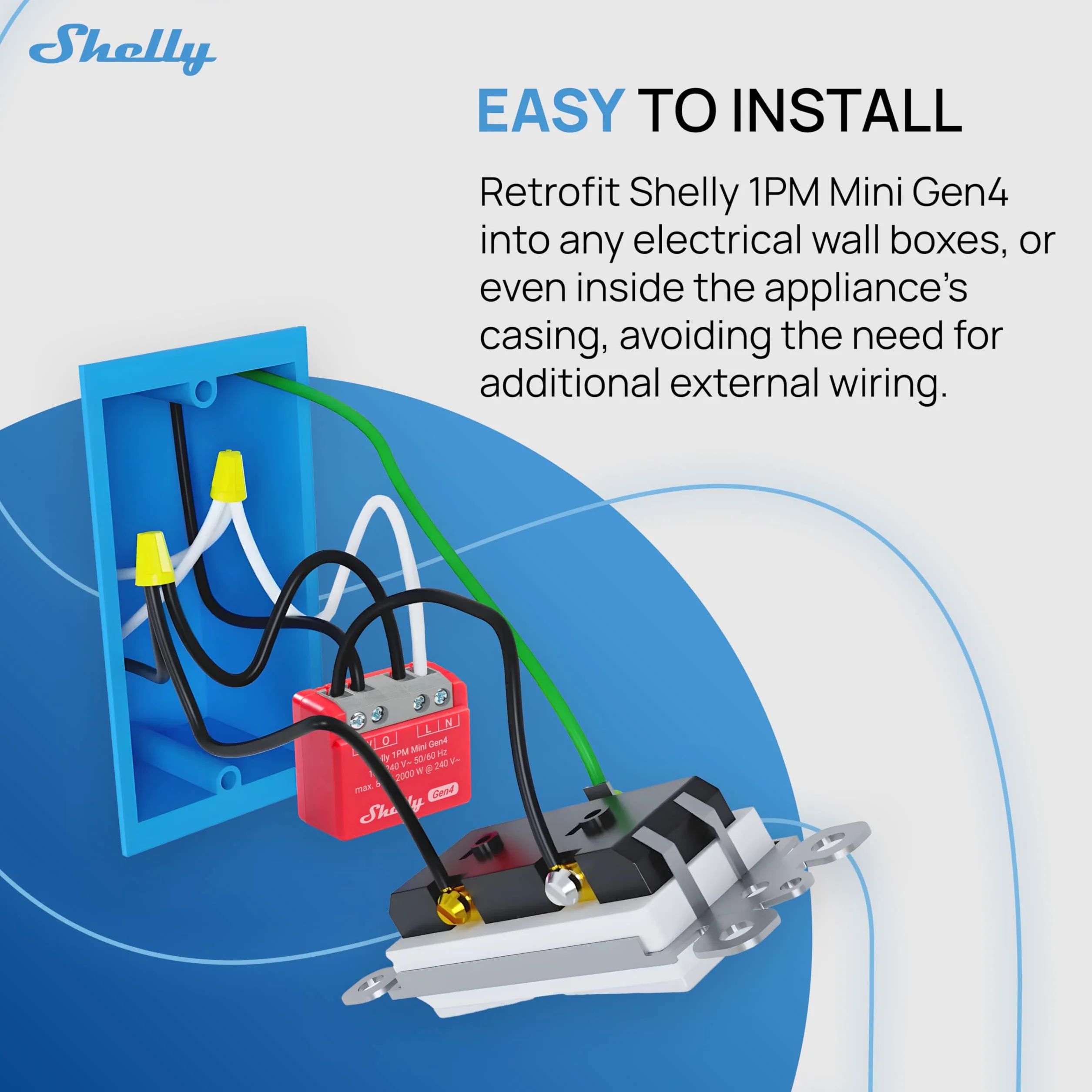 Shelly 1PM Mini Gen4 inteligentny przełącznik Wi-Fi 1 kanał 8 A pomiar prądu