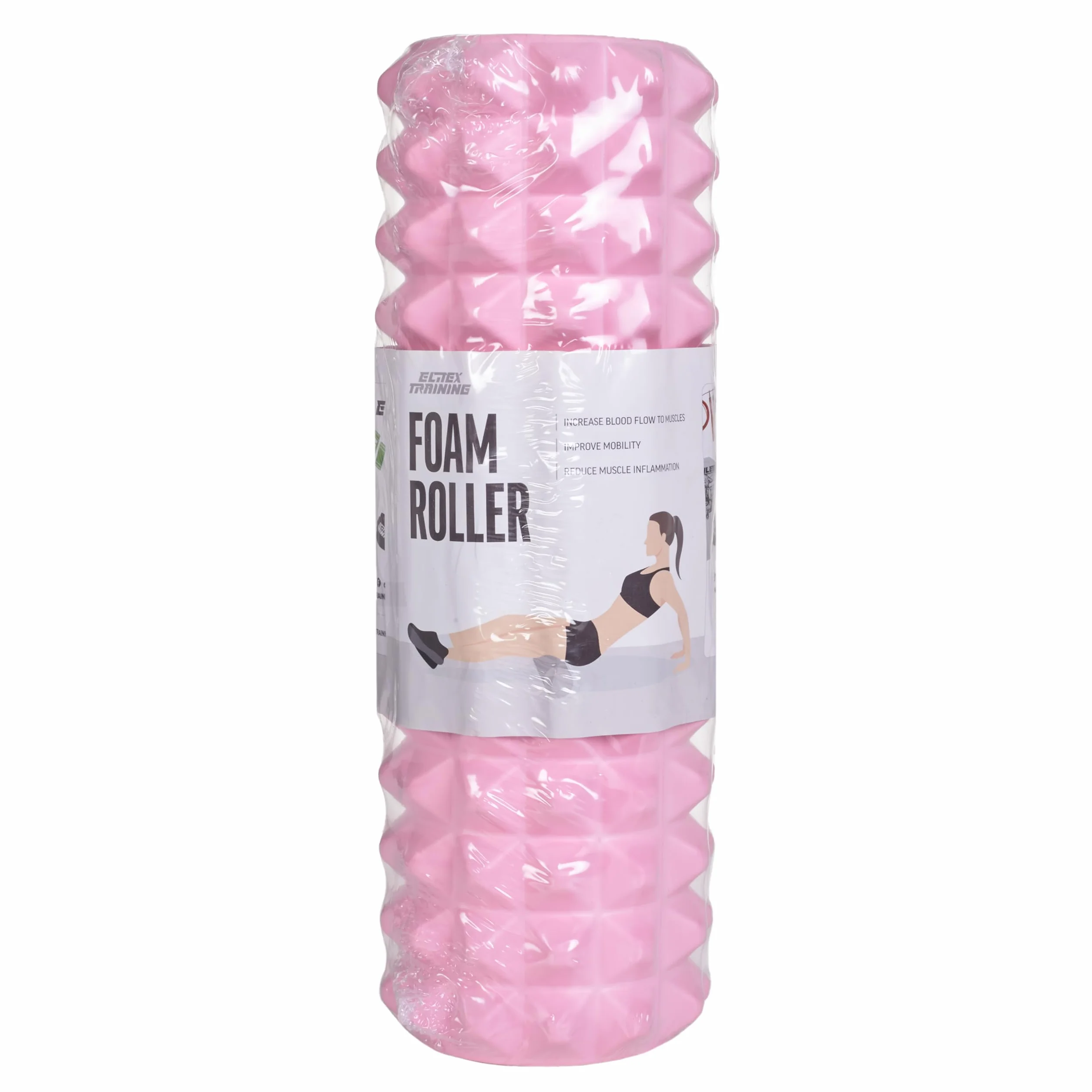 Elitex Training Foam Roller, Piankowy wałek do masażu - CrossTraining, Siłownia Poprawia Twoją Mobilność, Mięśnie i Krążenie Krwi. (Różowy)
