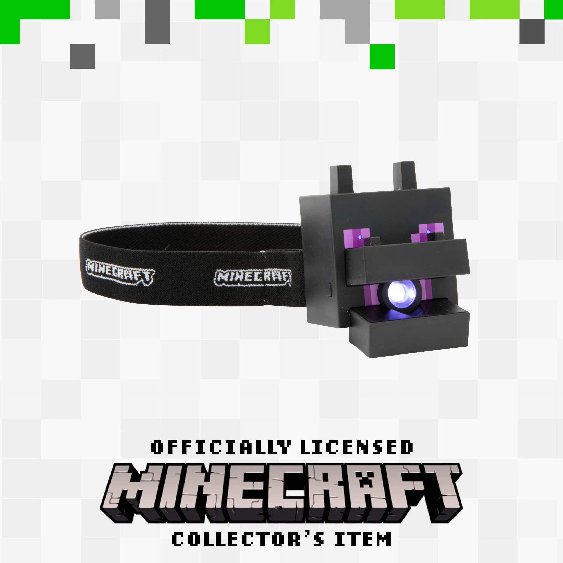 Paladone Latarka czołowa Ender Dragon Minecraft - Oficjalny produkt z dźwiękami gry, lampką do czytania i latarką czołową dla dzieci, prezent dla dzieci