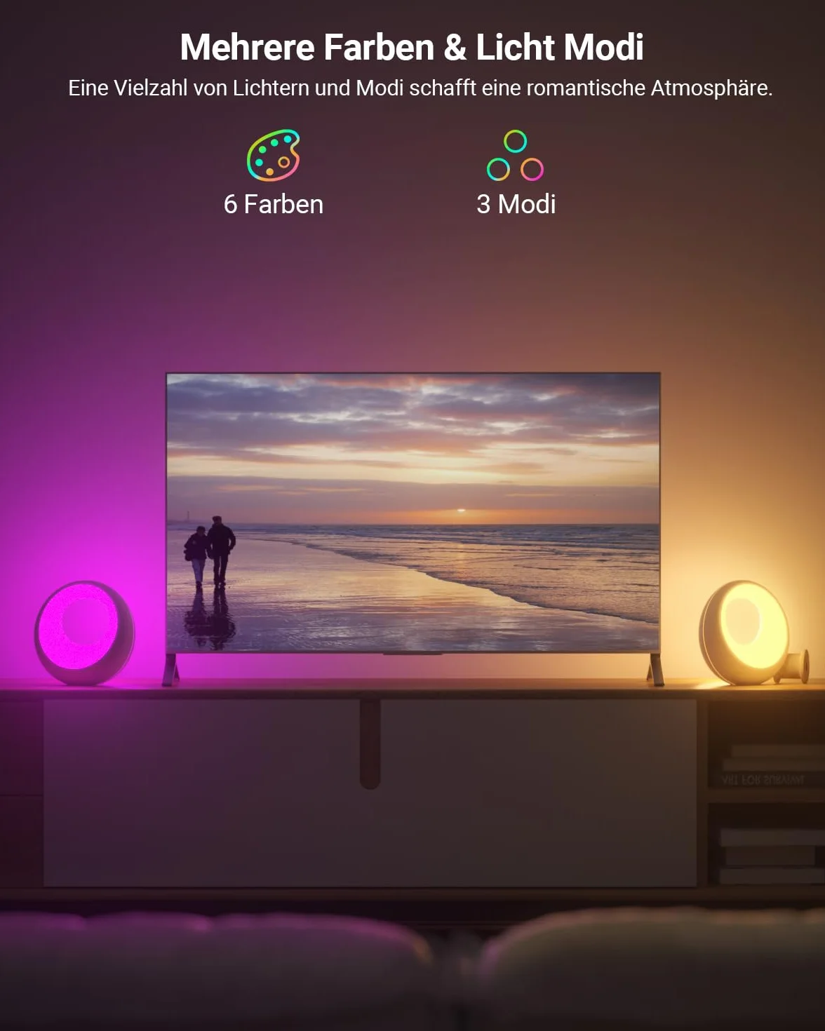 Bonsery Lampka nocna dotykowa, ściemniana, okrągła, z pilotem zdalnego sterowania, lampa stołowa LED, bezprzewodowa, ze zmianą kolorów RGB, lampka nocna dla dzieci z timerem i pamięcią, do dekoracji